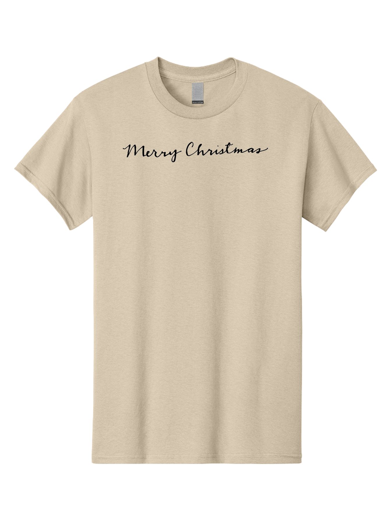 Merry-Christmas-2 Men'S Graphic Tee, 100% Cotton, Comfortable Casual Summer Wear, Machine Washable, Christmas Greeting, Holiday Message, Festive Wishes, Merry Christmas Card, Black Cursive Text, Holiday Season, Christmas Celebration - Aaa981