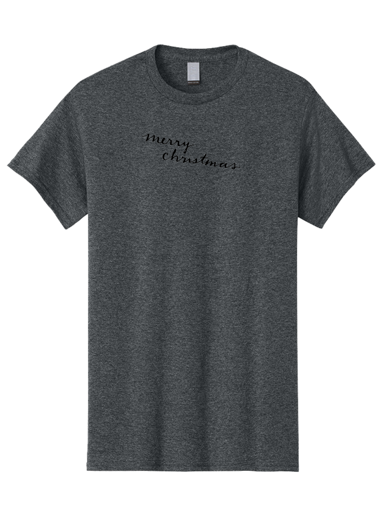 Merry-Christmas-3 Men'S Graphic Tee, 100% Cotton, Comfortable Casual Summer Wear, Machine Washable, Merry Christmas Greeting, Holiday Wishes, Festive Season, Christmas Message, Black Cursive Text, Winter Celebration, Holiday Cheer - Aaa982
