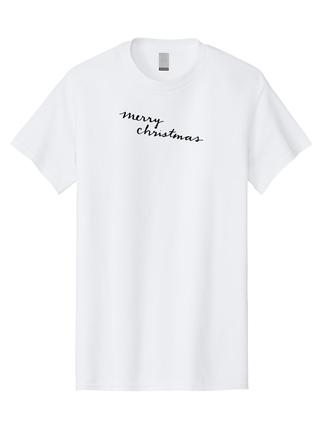 Merry-Christmas-3 Men'S Graphic Tee, 100% Cotton, Comfortable Casual Summer Wear, Machine Washable, Merry Christmas Greeting, Holiday Wishes, Festive Season, Christmas Message, Black Cursive Text, Winter Celebration, Holiday Cheer - Aaa982