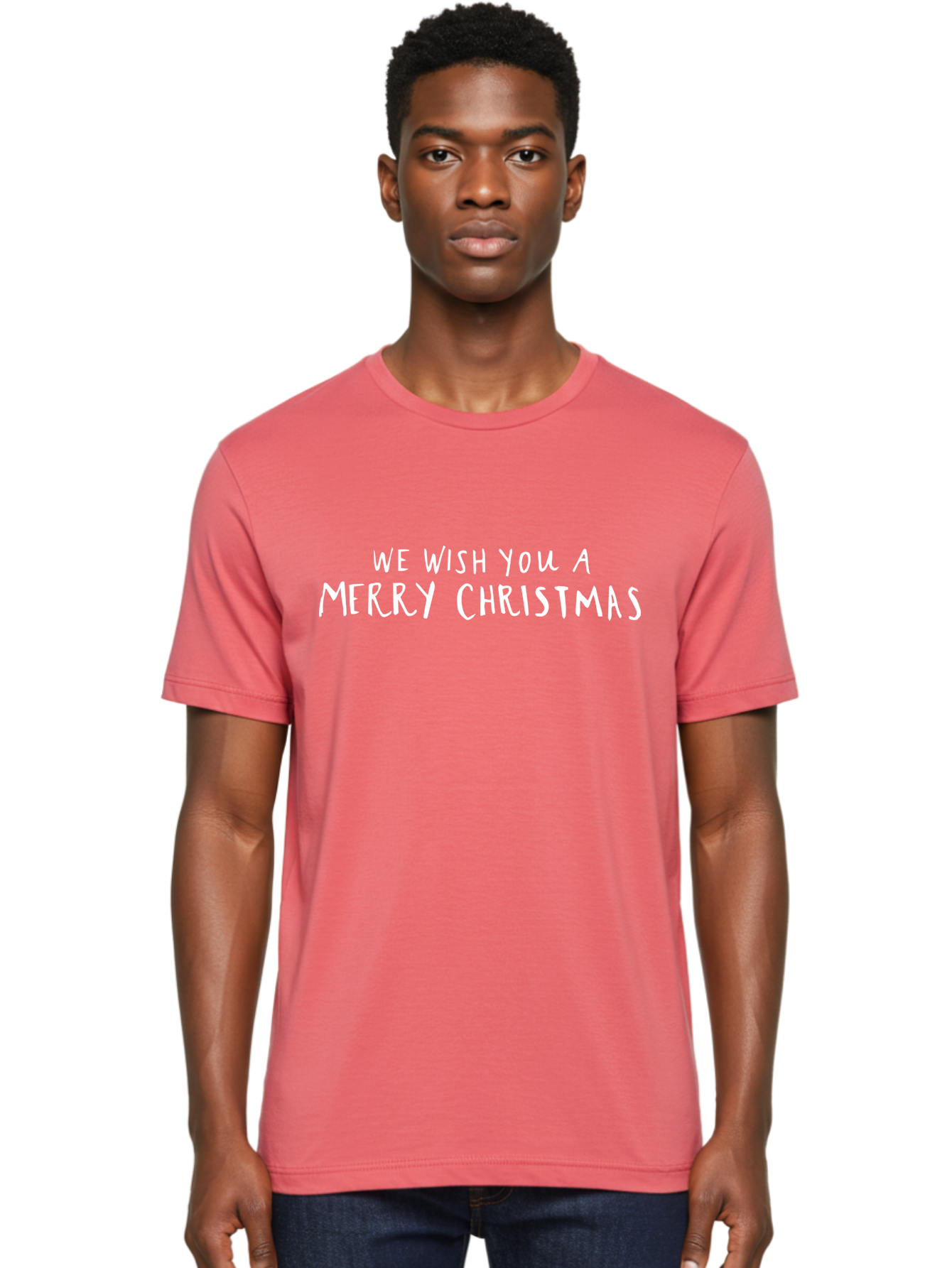 Merry-Christmas-4 Men'S Graphic Tee, 100% Cotton, Comfortable Casual Summer Wear, Machine Washable, Merry Christmas Wishes, Holiday Greeting, Festive Season, Christmas Message, Happy Holidays, Joyful Wishes, Seasonal Cheer - Aaa983