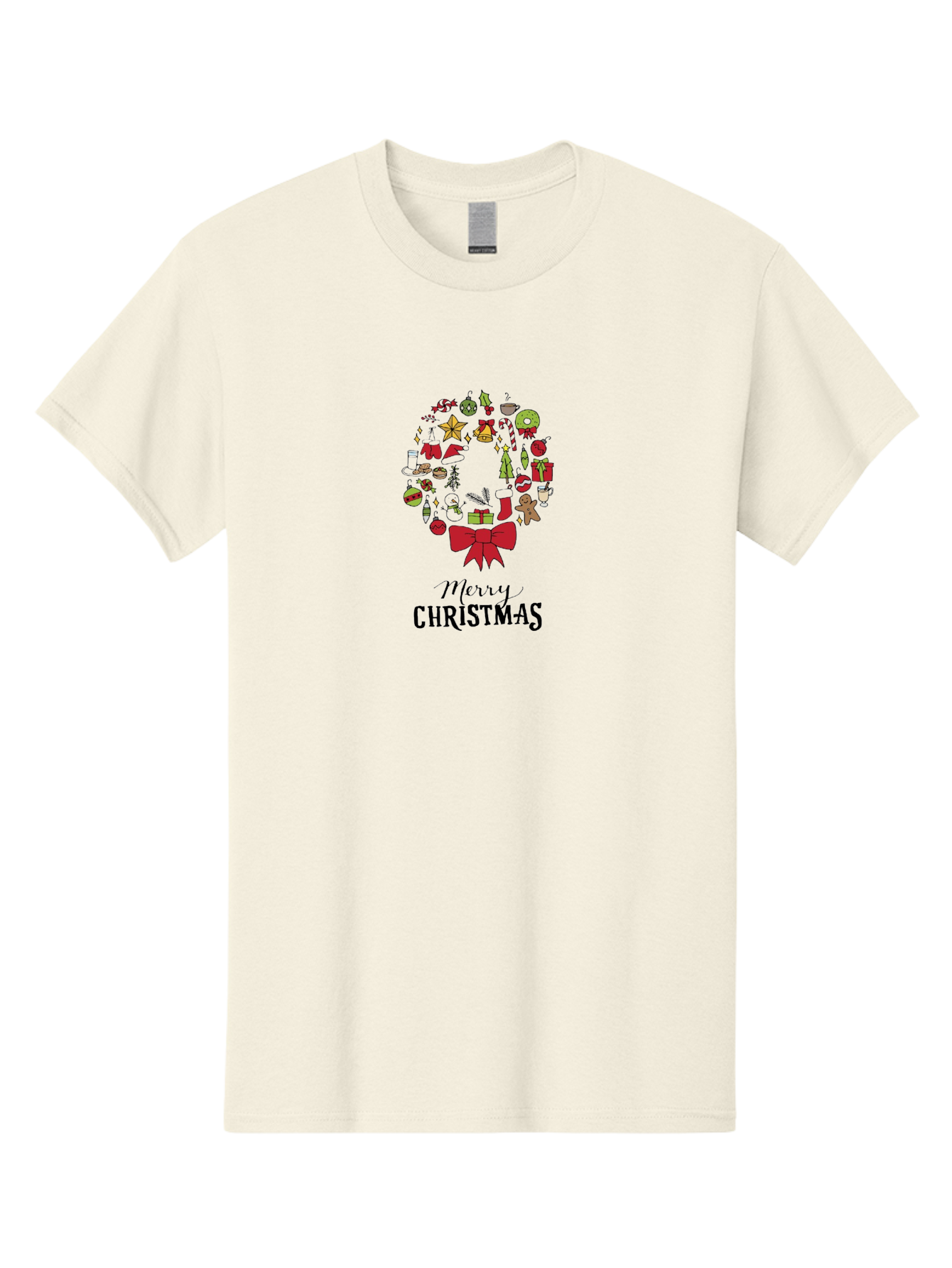 Merry-Christmas-7 Men'S Graphic Tee, 100% Cotton, Comfortable Casual Summer Wear, Machine Washable, Christmas Wreath, Holiday Decorations, Festive Symbols, Red Bow, Christmas Tree, Ornaments, Candy Cane, Gingerbread, Stockings, Gifts, - Aaa986