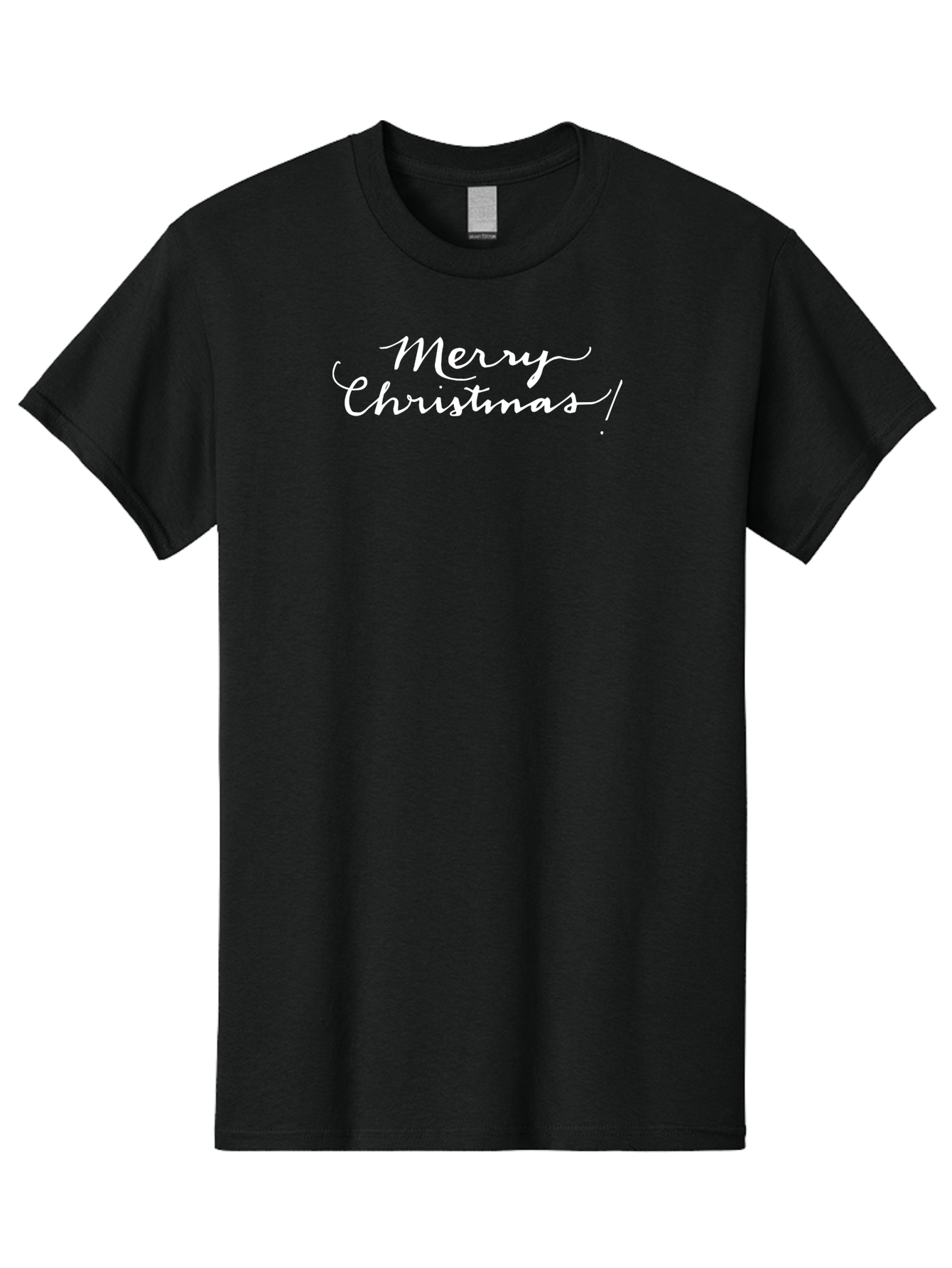 Merry-Christmas-8 Men'S Graphic Tee, 100% Cotton, Comfortable Casual Summer Wear, Machine Washable, Merry Christmas, Holiday Wishes, Festive Greeting, Christmas Message, Joyful Wishes, Holiday Cheer, White Calligraphy - Aaa987