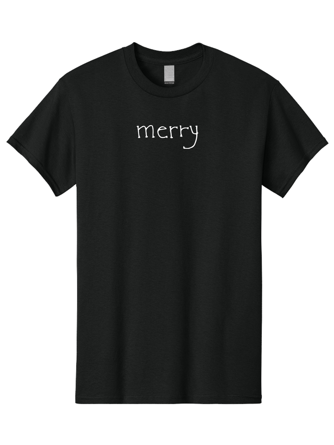 Merry Men'S Graphic Tee, 100% Cotton, Comfortable Casual Summer Wear, Machine Washable, Holiday Greeting, Festive Words, Merry Christmas, White Text, Handwritten Font, Celebration, Cheer - Aaa991