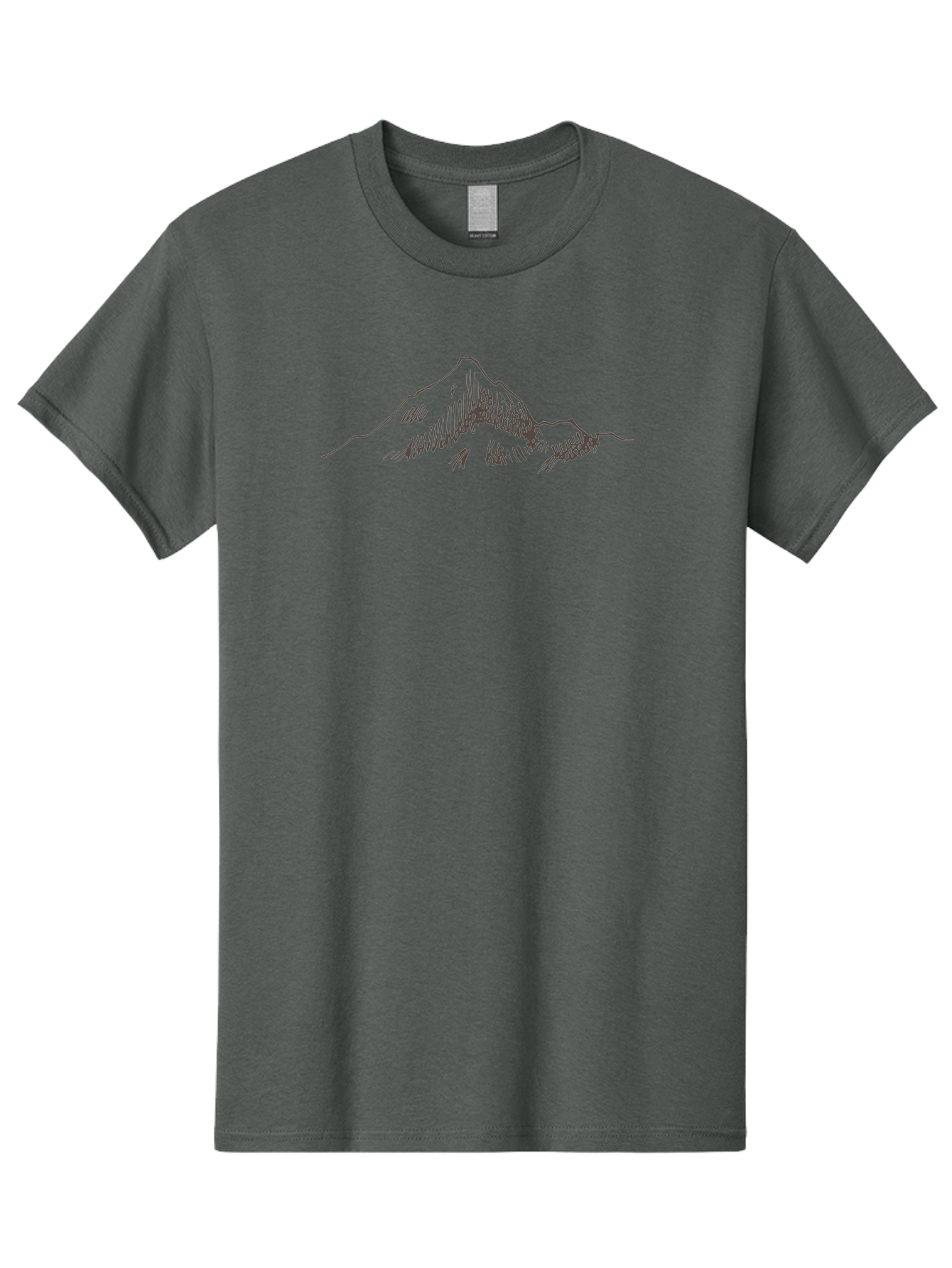 Mountain-Sketch Men'S Graphic Tee, 100% Cotton, Comfortable Casual Summer Wear, Machine Washable, Hand Drawn Mountain, Landscape Drawing, Abstract Art, Minimalist Design, Simple Shapes, Nature-Inspired, Mountain Peak, Artistic Expression Aab000
