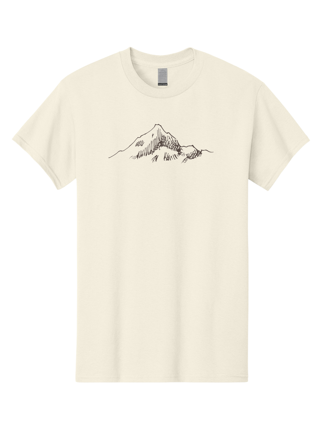 Mountain-Sketch Men'S Graphic Tee, 100% Cotton, Comfortable Casual Summer Wear, Machine Washable, Hand Drawn Mountain, Landscape Drawing, Abstract Art, Minimalist Design, Simple Shapes, Nature-Inspired, Mountain Peak, Artistic Expression Aab000