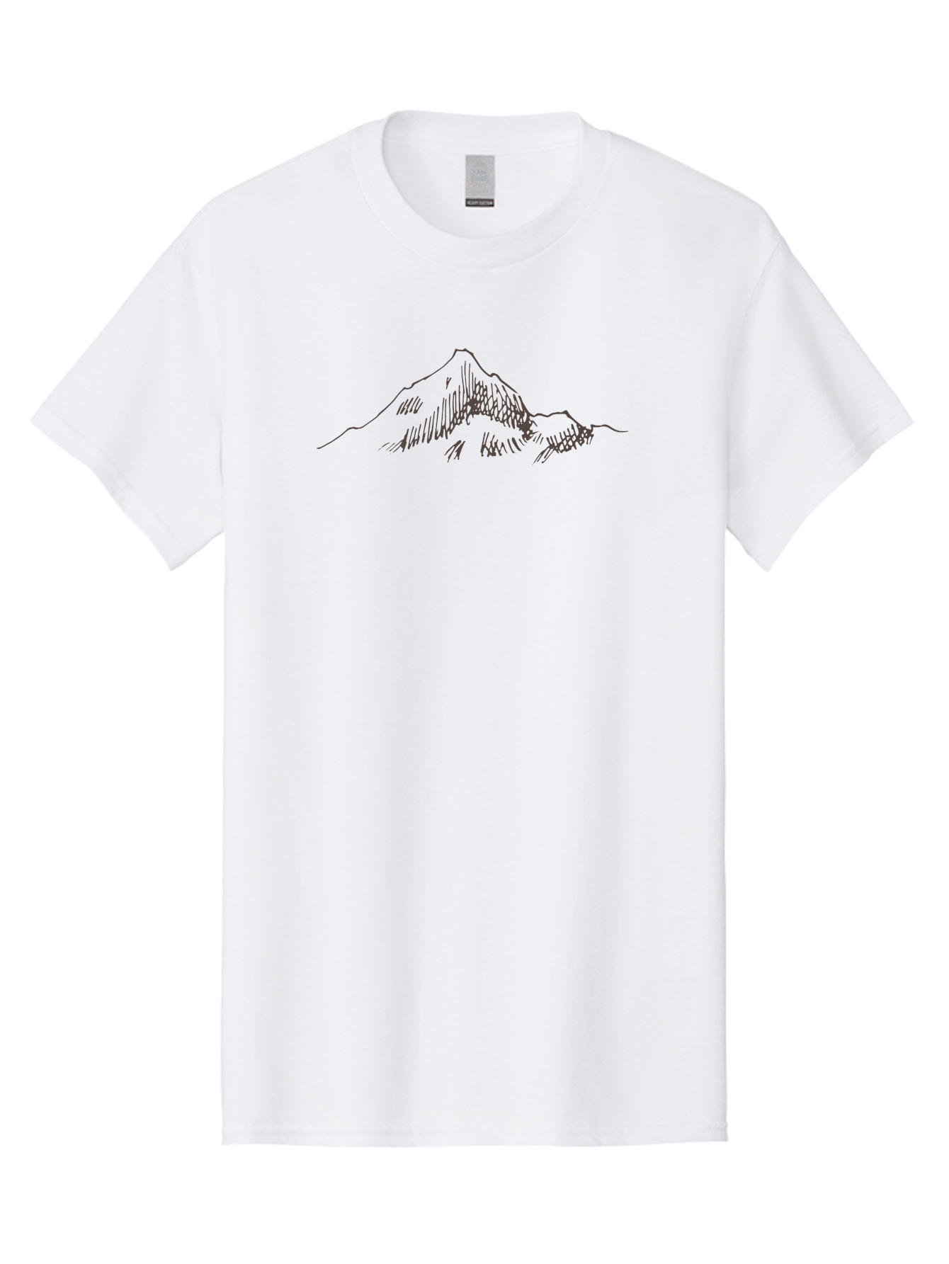 Mountain-Sketch Men'S Graphic Tee, 100% Cotton, Comfortable Casual Summer Wear, Machine Washable, Hand Drawn Mountain, Landscape Drawing, Abstract Art, Minimalist Design, Simple Shapes, Nature-Inspired, Mountain Peak, Artistic Expression Aab000