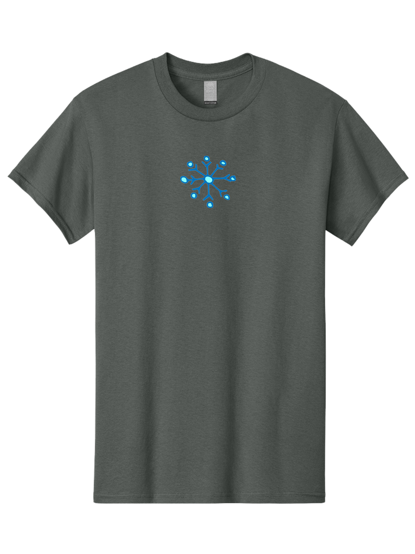 Neuron Men'S Graphic Tee, 100% Cotton, Comfortable Casual Summer Wear, Machine Washable, Blue Neuron Illustration, Dendrites And Cell Body, Neuroscience Graphic, Neuron Structure, Abstract Blue Design, Neuron Anatomy, Simple Neuron Diagram Aab005