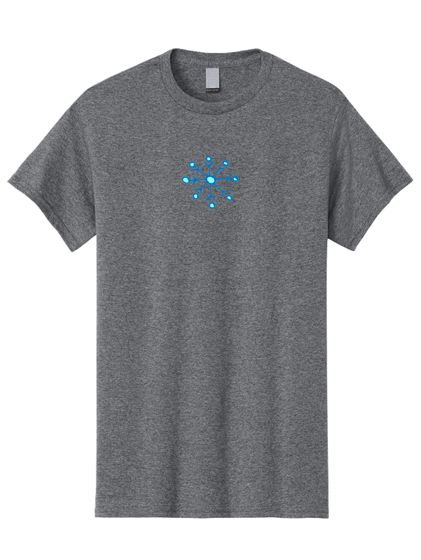 Neuron Men'S Graphic Tee, 100% Cotton, Comfortable Casual Summer Wear, Machine Washable, Blue Neuron Illustration, Dendrites And Cell Body, Neuroscience Graphic, Neuron Structure, Abstract Blue Design, Neuron Anatomy, Simple Neuron Diagram Aab005