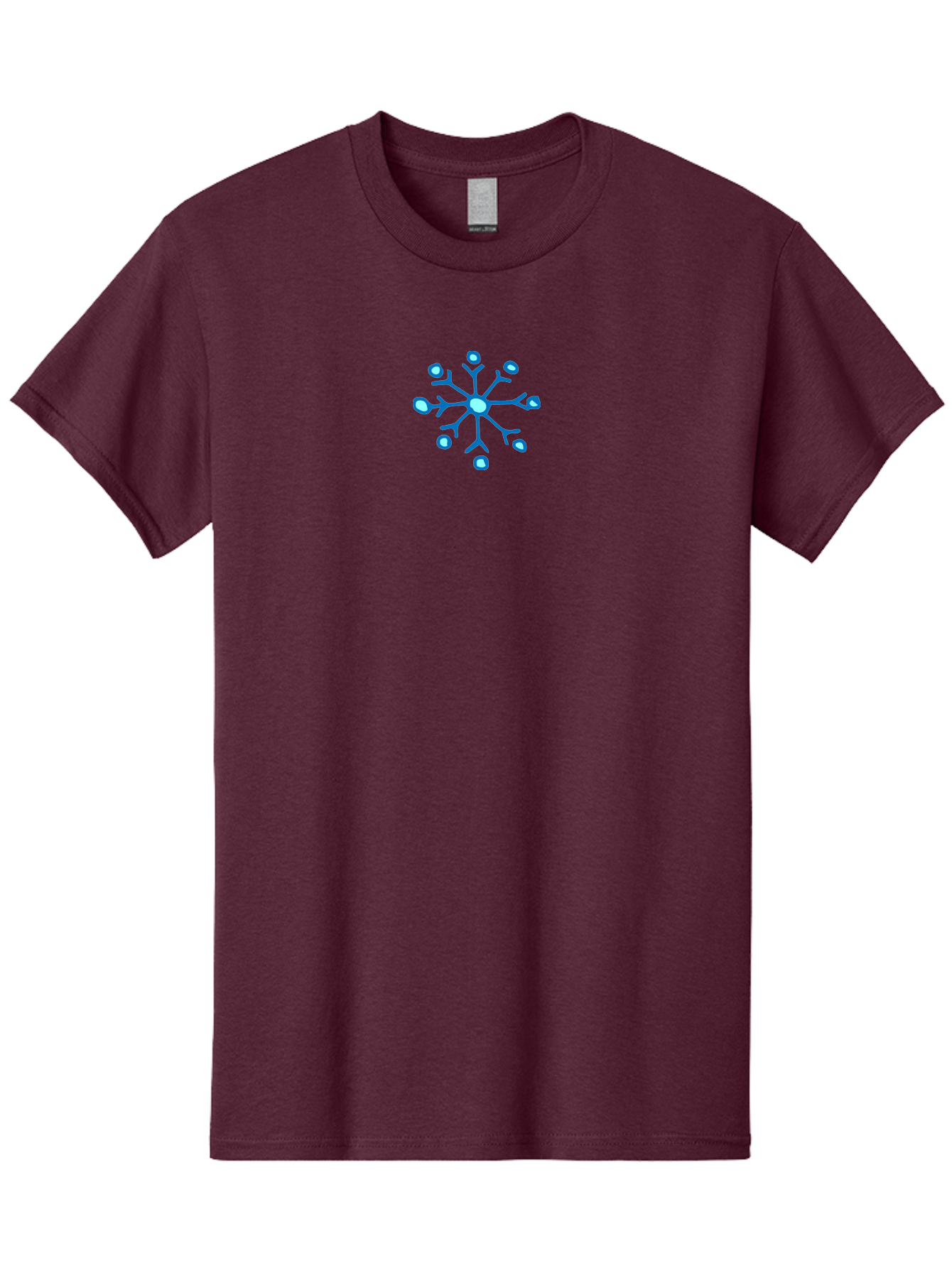 Neuron Men'S Graphic Tee, 100% Cotton, Comfortable Casual Summer Wear, Machine Washable, Blue Neuron Illustration, Dendrites And Cell Body, Neuroscience Graphic, Neuron Structure, Abstract Blue Design, Neuron Anatomy, Simple Neuron Diagram Aab005