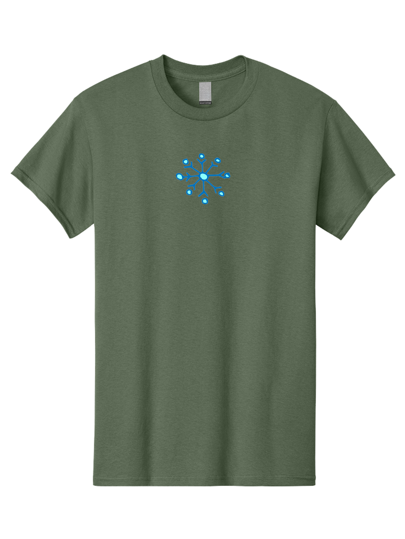 Neuron Men'S Graphic Tee, 100% Cotton, Comfortable Casual Summer Wear, Machine Washable, Blue Neuron Illustration, Dendrites And Cell Body, Neuroscience Graphic, Neuron Structure, Abstract Blue Design, Neuron Anatomy, Simple Neuron Diagram Aab005