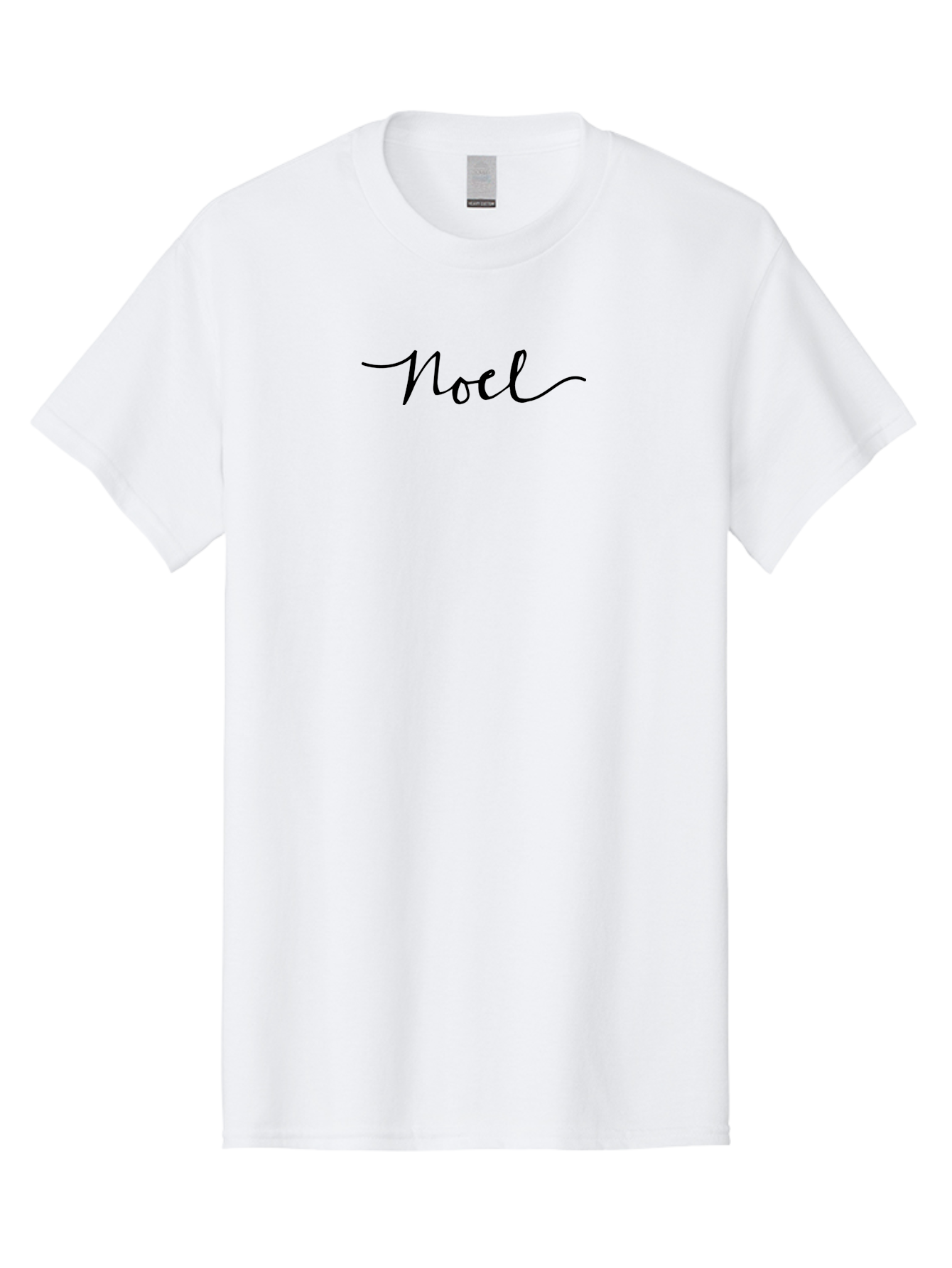 Noel-1 Men'S Graphic Tee, 100% Cotton, Comfortable Casual Summer Wear, Machine Washable, Noel, Cursive Script, Black Text, Holiday Greeting, Festive Typography, Christmas Card, Elegant Font, Winter Season, Seasonal Decor Aab006