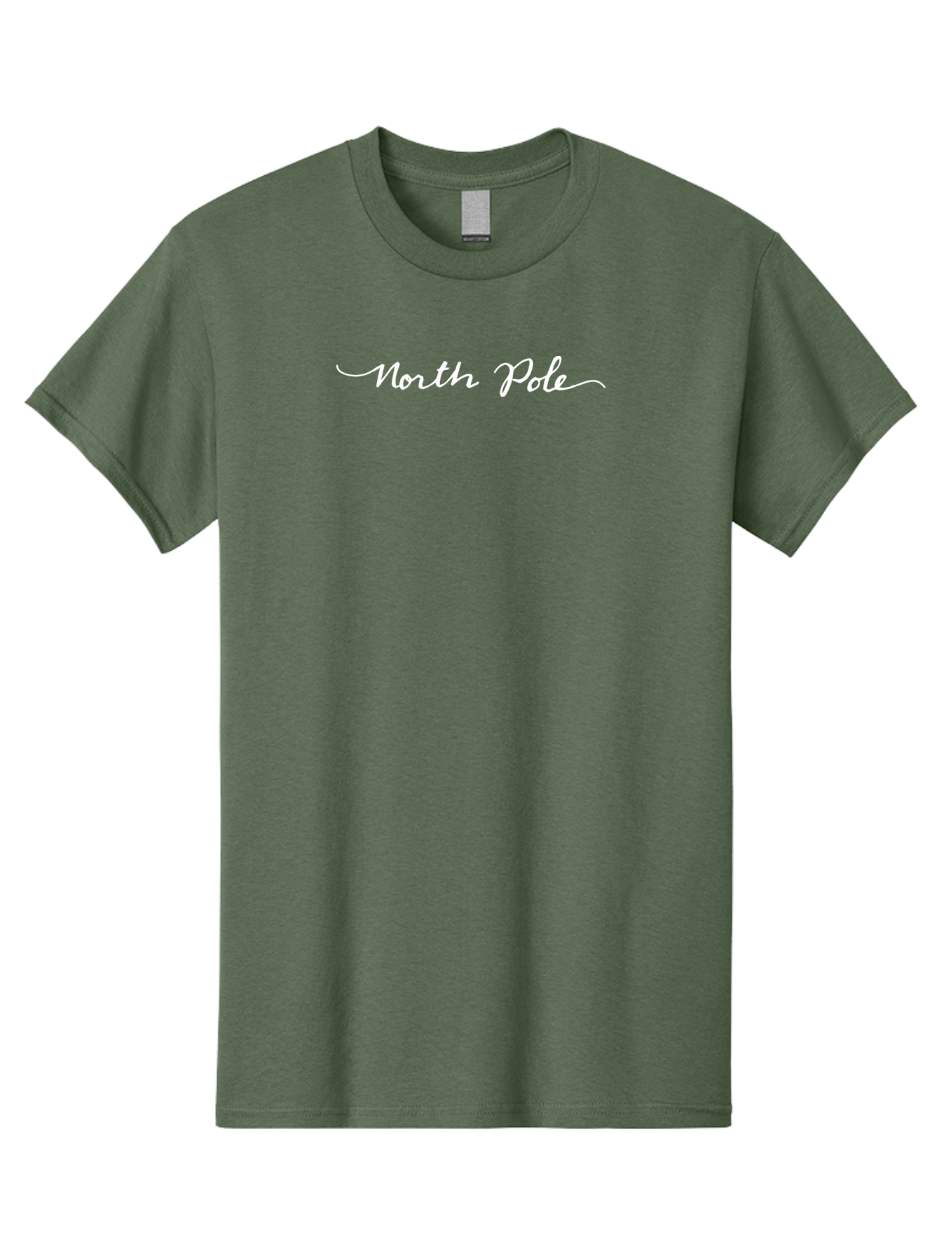 North-Pole-1 Men'S Graphic Tee, 100% Cotton, Comfortable Casual Summer Wear, Machine Washable, North Pole, Festive Typography, Christmas Theme, Holiday Graphics, Winter Wonderland, Cursive Font, Elegant Design, Seasonal Decoration Aab010