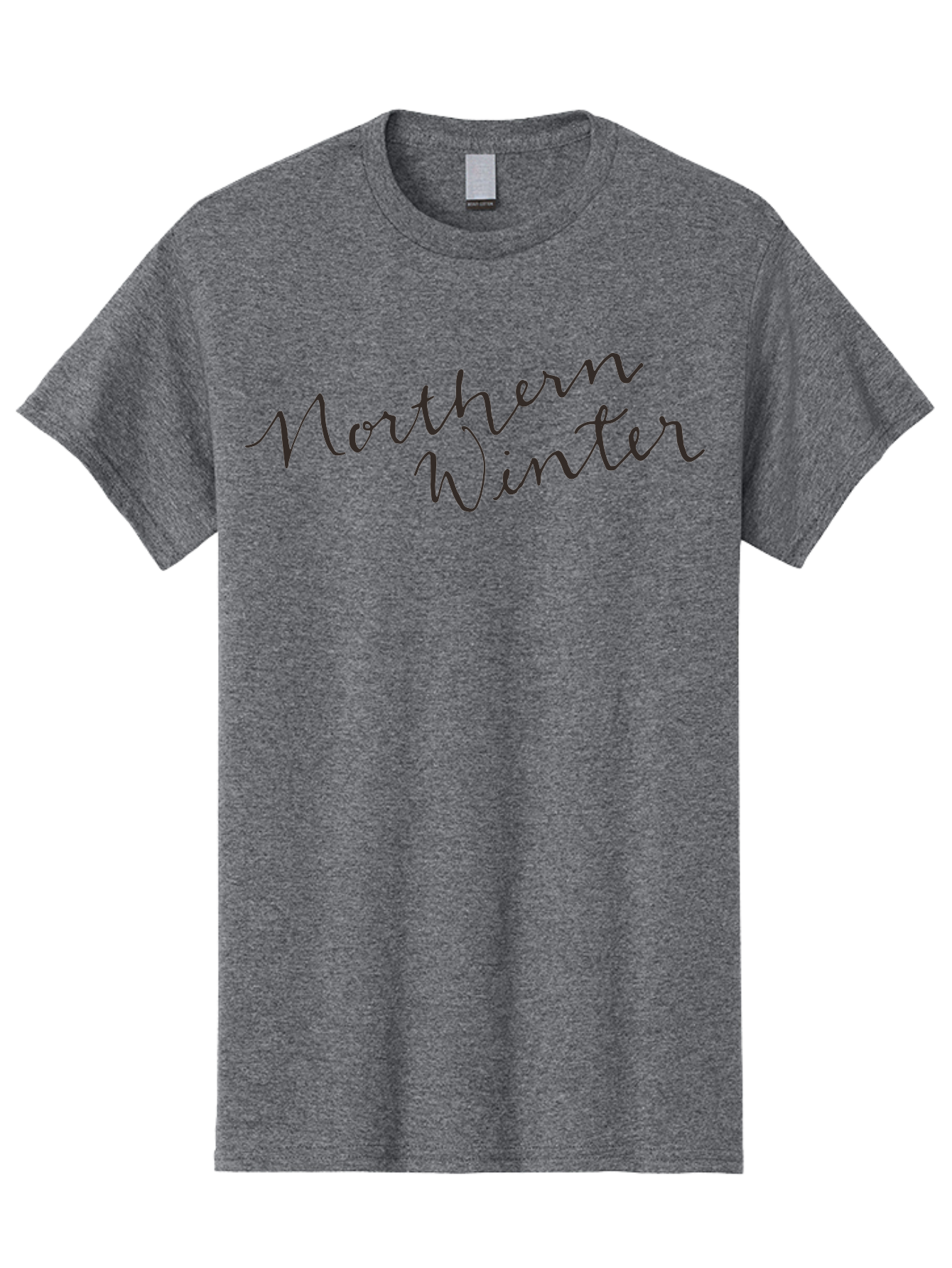 Northern-Winter-2 Men'S Graphic Tee, 100% Cotton, Comfortable Casual Summer Wear, Machine Washable, Northern Winter, Winter Season, Seasonal Theme, Cursive Text, Black Script, Frosty Feel, Cold Weather, Winter Vibes Aab013