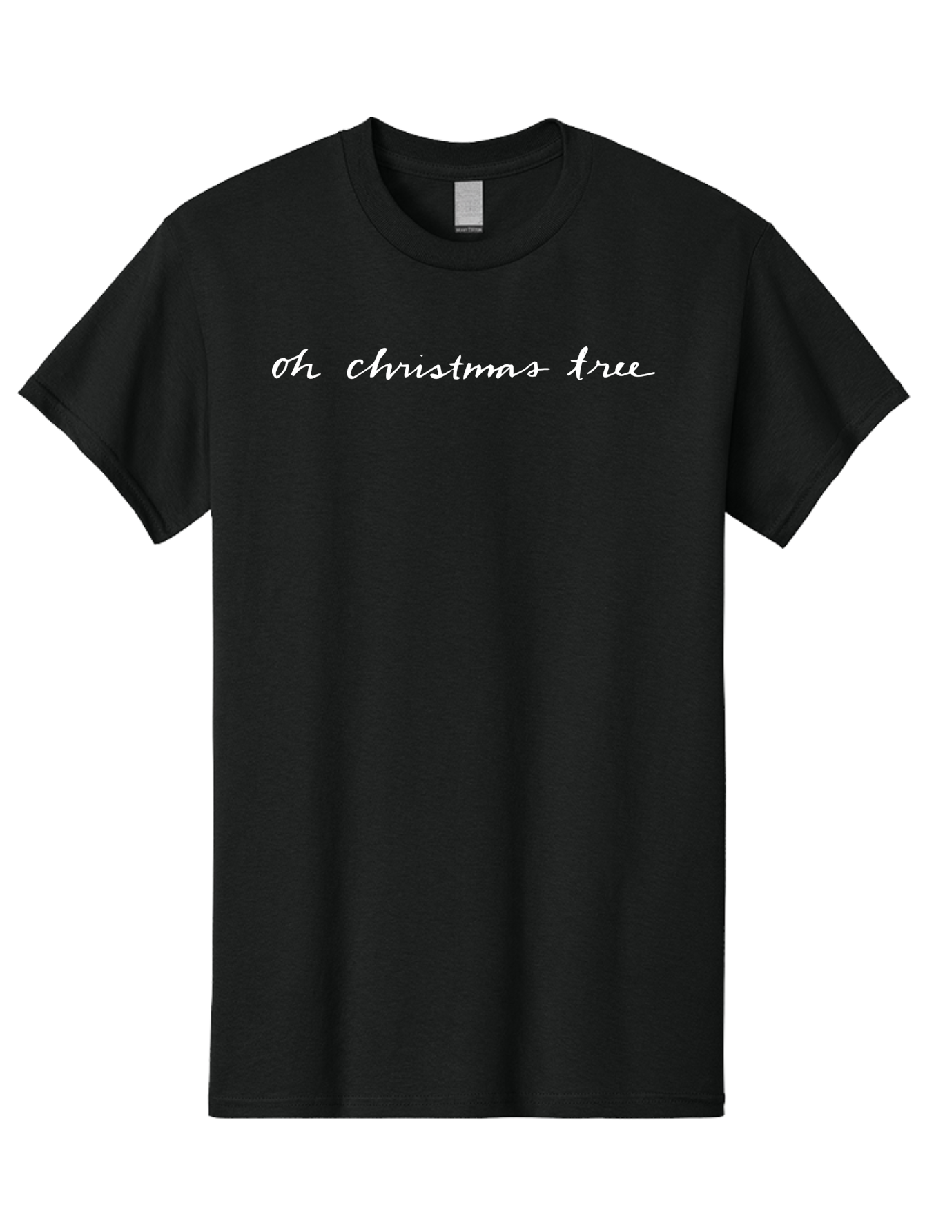 Oh-Christmas-Tree-1 Men'S Graphic Tee, 100% Cotton, Comfortable Casual Summer Wear, Machine Washable, Christmas Tree, Holiday Season, Festive Phrase, White Cursive Text, Christmas Theme, Winter Wonderland, Seasonal Greetings Aab015