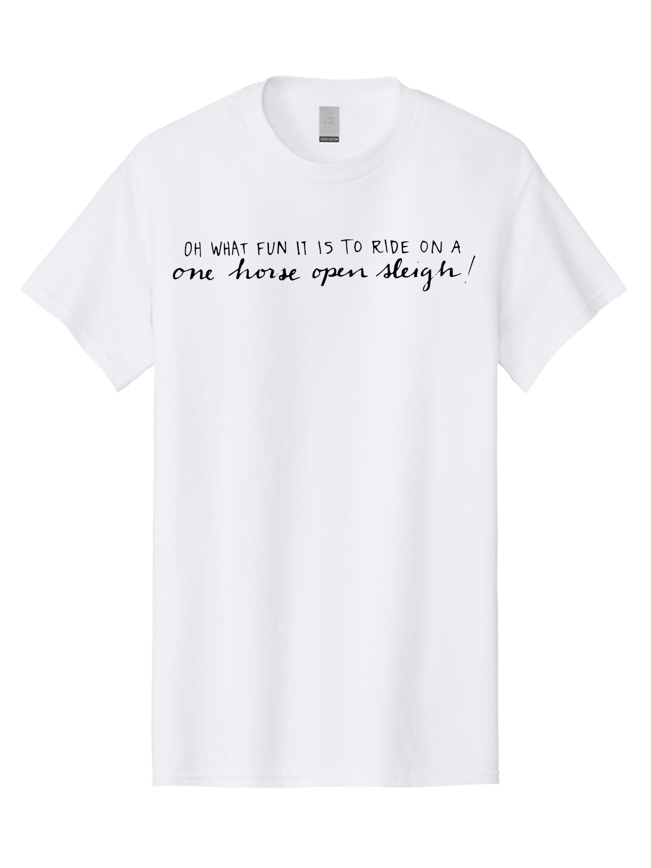 Oh-What-Fun-It-Is-To-Ride-On-A-One-Horse-Open-Slegh Men'S Graphic Tee, 100% Cotton, Comfortable Casual Summer Wear, Machine Washable, Christmas Carol, Holiday Cheer, Winter Fun, Festive Season, Classic Song, Joyful Lyrics, Merry Christmas, Aab018