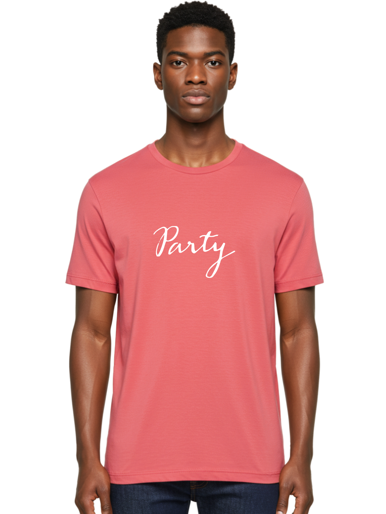 Party Men'S Graphic Tee, 100% Cotton, Comfortable Casual Summer Wear, Machine Washable, Party Invitation, Celebration, Festive Atmosphere, Elegant Script, White Text, Fun Gathering Aab024