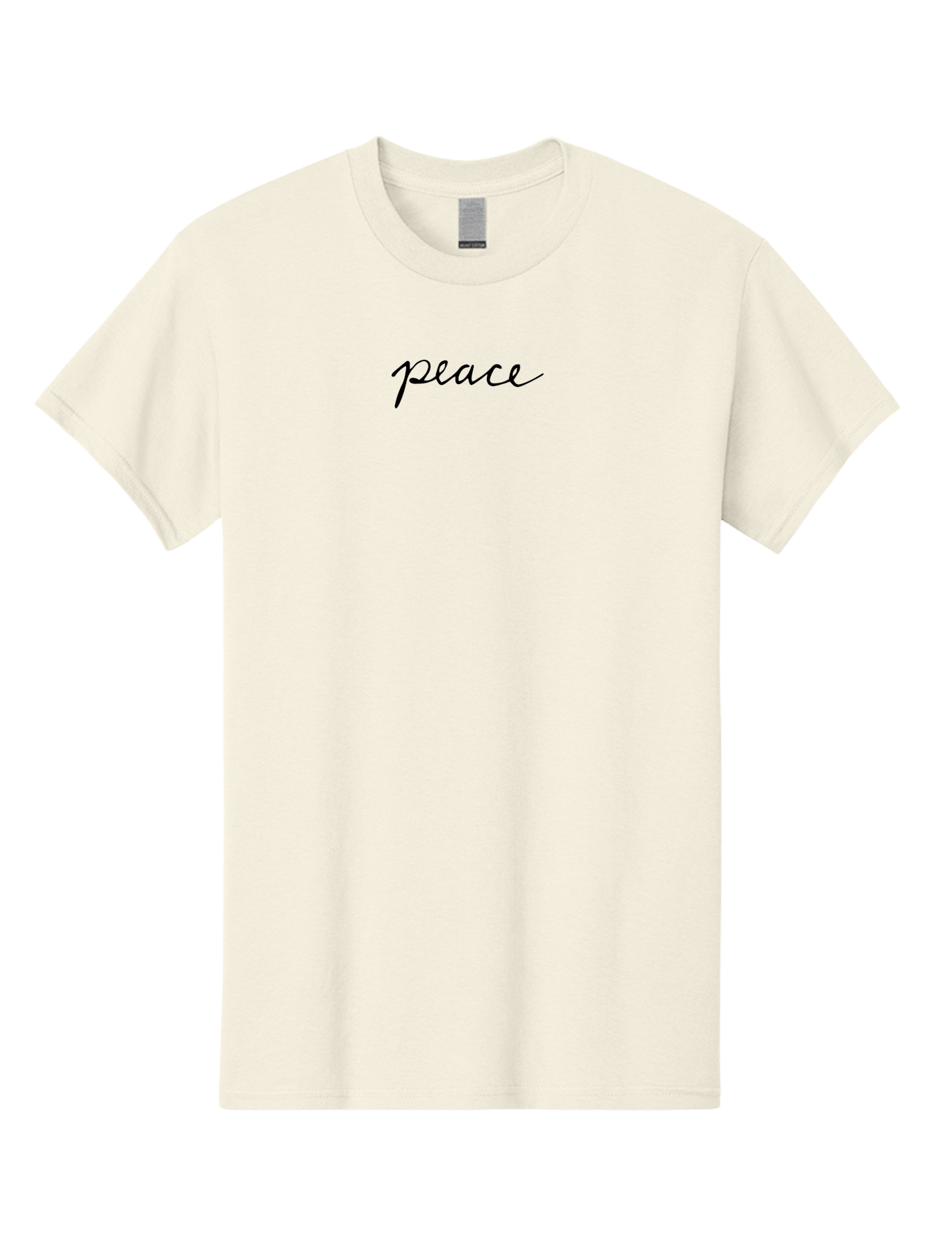 Peace-3 Men'S Graphic Tee, 100% Cotton, Comfortable Casual Summer Wear, Machine Washable, Peaceful Vibes, Calming Atmosphere, Serene Ambiance, Inspirational Quote, Handwritten Text, Minimalist Design, Harmony Symbol Aab027