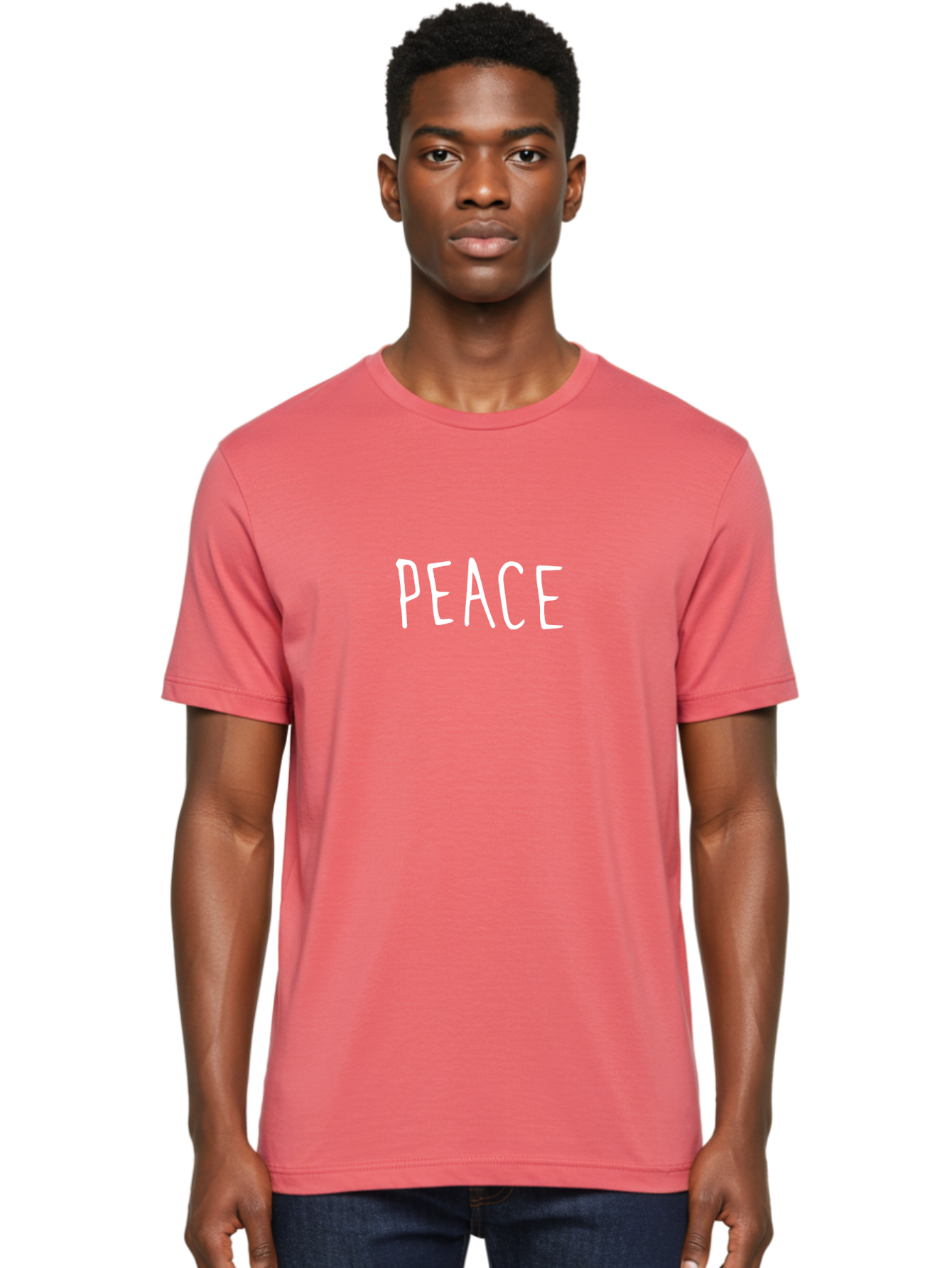 Peace Men'S Graphic Tee, 100% Cotton, Comfortable Casual Summer Wear, Machine Washable, Peace Sign, Harmony, Calmness, Serenity, Peaceful Vibes, Positive Message, Inspirational Quote, Mindfulness Aab028