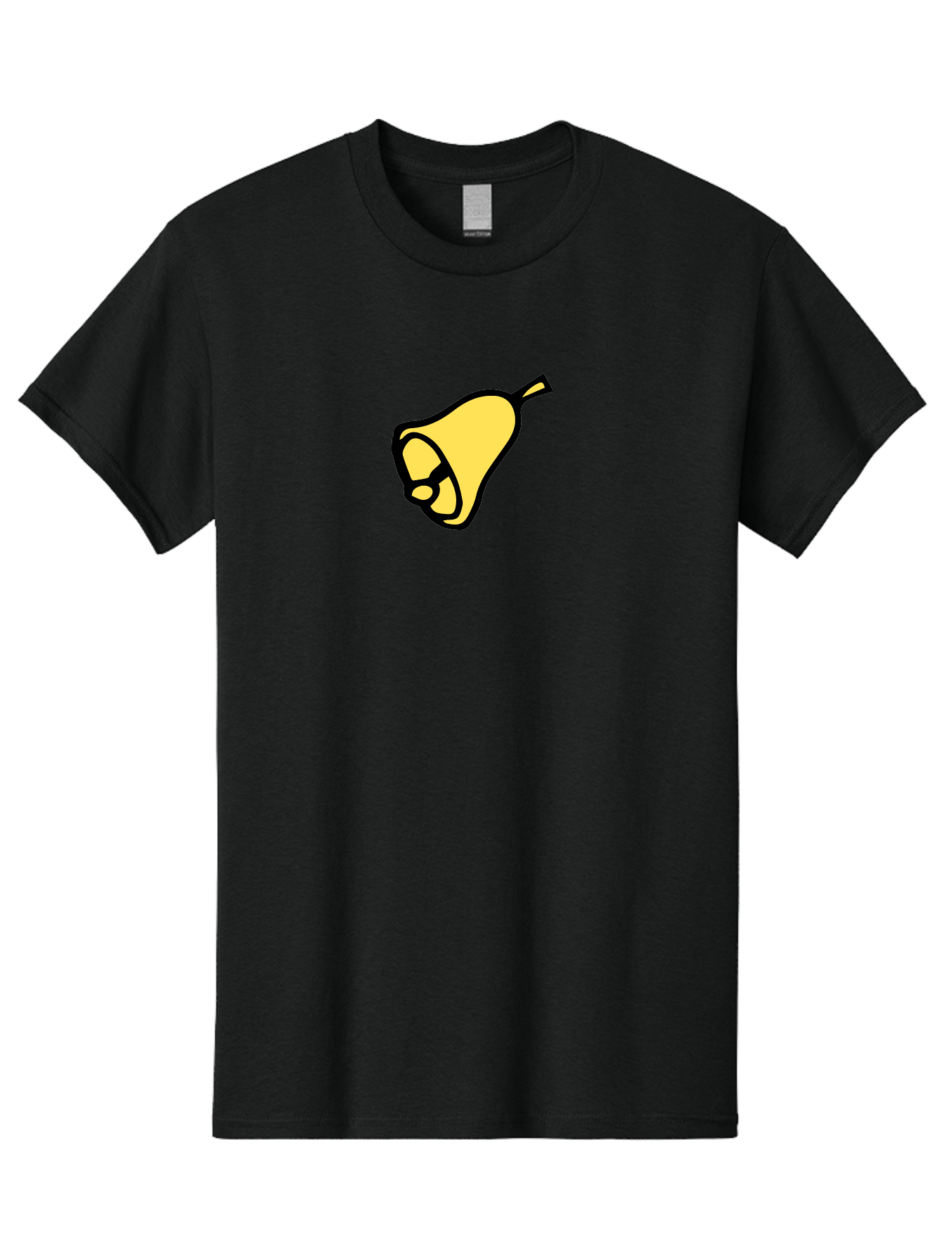 Pear-1 Men'S Graphic Tee, 100% Cotton, Comfortable Casual Summer Wear, Machine Washable, Yellow Pear Fruit, Simple Illustration, Cartoon Style, Bold Black Outline, Sweet Pear, Digital Art, Yellow Fruit Aab029