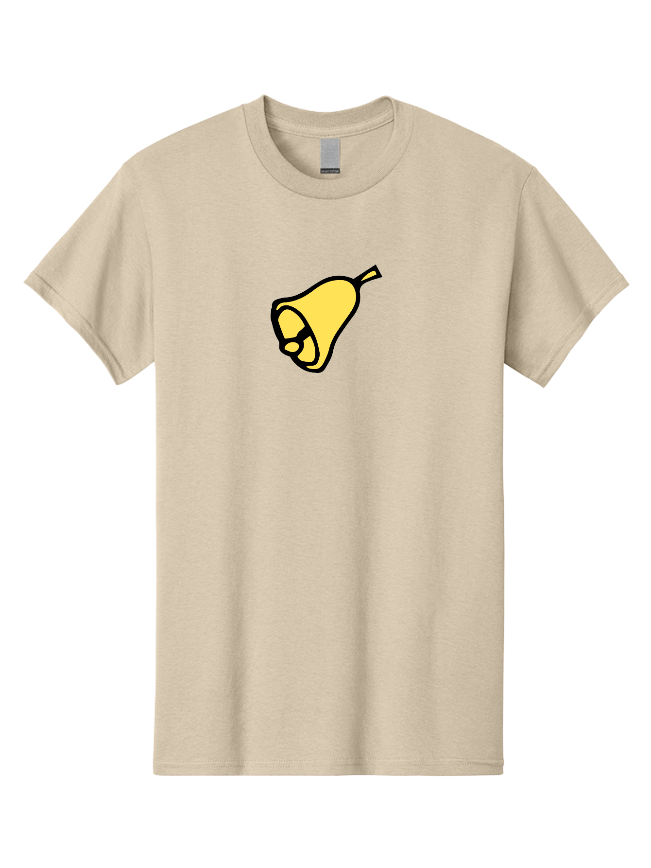 Pear-1 Men'S Graphic Tee, 100% Cotton, Comfortable Casual Summer Wear, Machine Washable, Yellow Pear Fruit, Simple Illustration, Cartoon Style, Bold Black Outline, Sweet Pear, Digital Art, Yellow Fruit Aab029