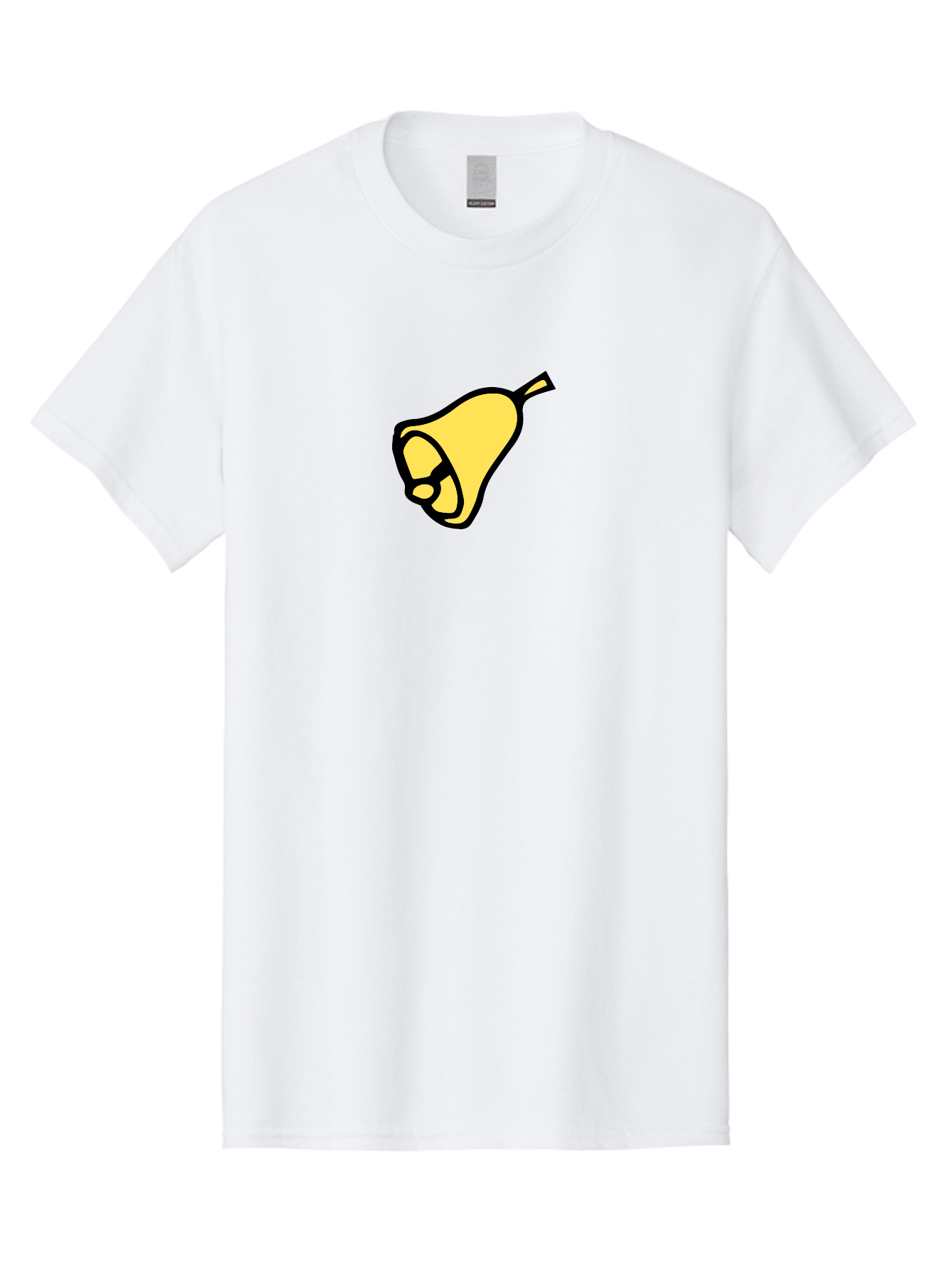 Pear-1 Men'S Graphic Tee, 100% Cotton, Comfortable Casual Summer Wear, Machine Washable, Yellow Pear Fruit, Simple Illustration, Cartoon Style, Bold Black Outline, Sweet Pear, Digital Art, Yellow Fruit Aab029
