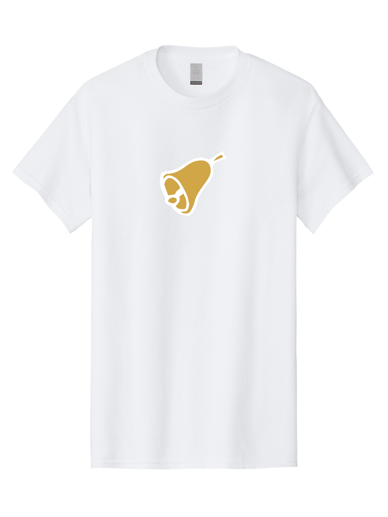 Pear Men'S Graphic Tee, 100% Cotton, Comfortable Casual Summer Wear, Machine Washable, Pear Fruit, Simple Illustration, Minimalist Design, Yellow Pear, White Outline, Healthy Snack, Organic Produce, Fruit Icon Aab030