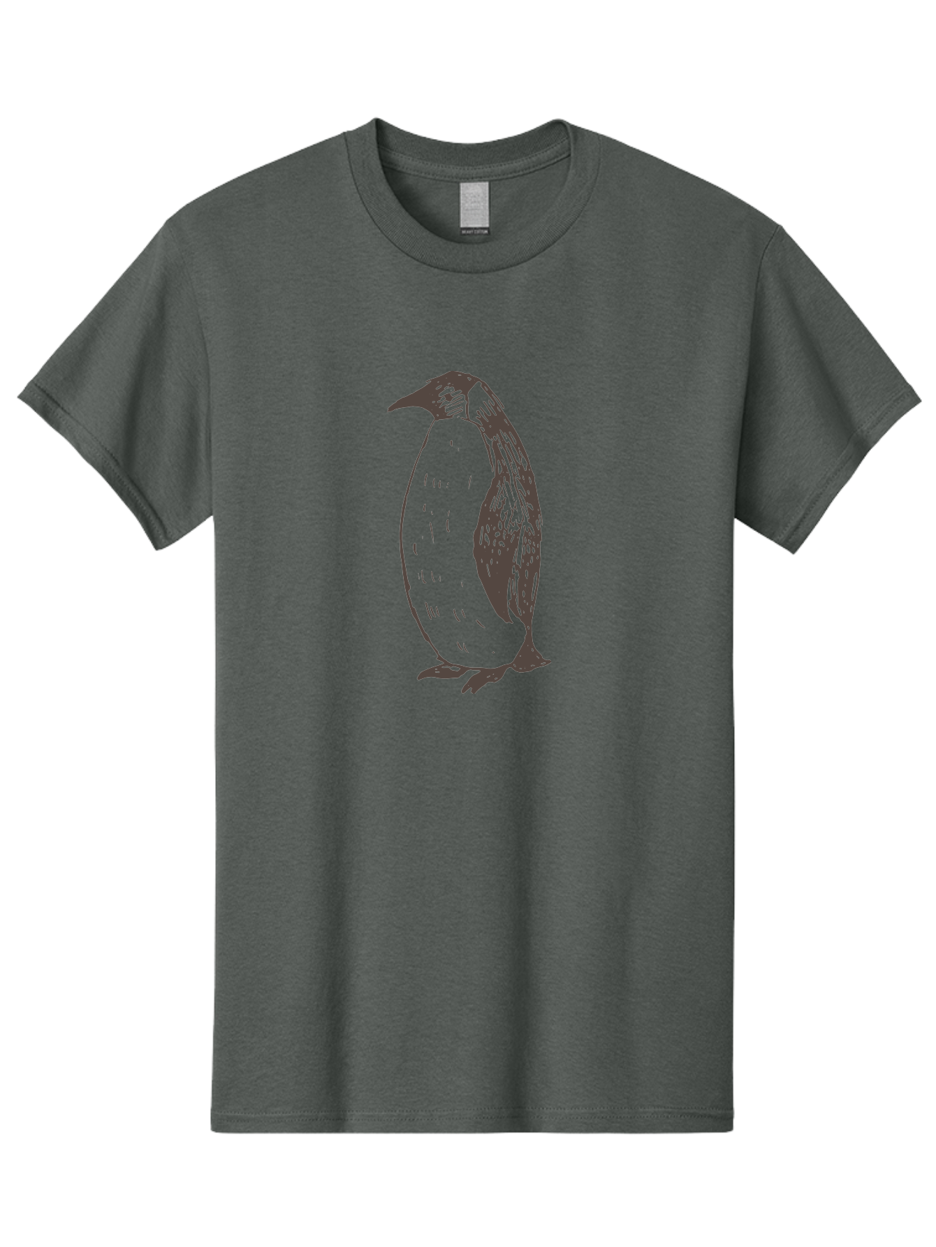 Penguin Men'S Graphic Tee, 100% Cotton, Comfortable Casual Summer Wear, Machine Washable, Penguin Standing, Bird Silhouette, Wildlife Illustration, Feathered Creature, Simple Graphics, Monochrome Design, Cute Animal, Cartoon Style Aab033