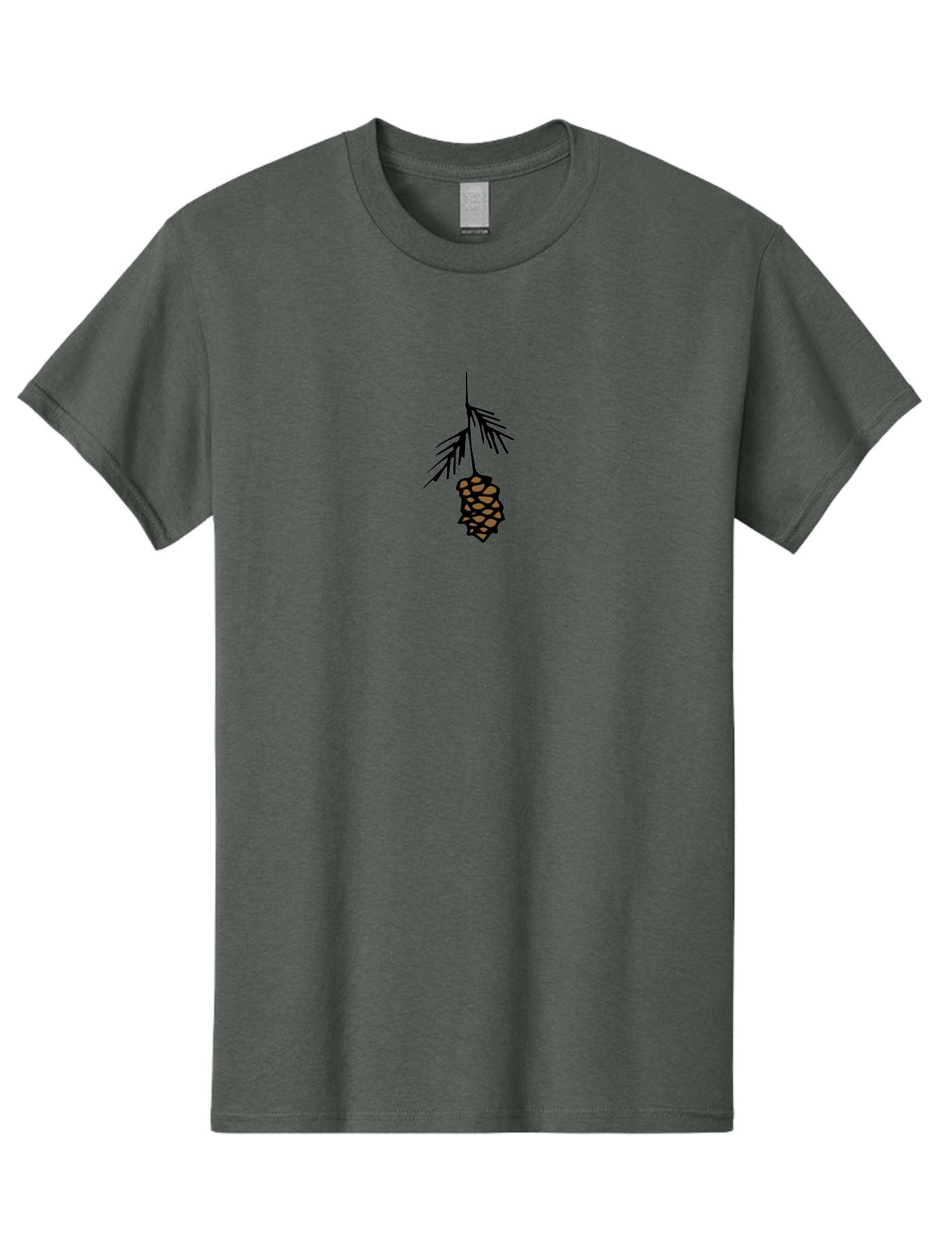 Pine-Cone Men'S Graphic Tee, 100% Cotton, Comfortable Casual Summer Wear, Machine Washable, Pine Cone, Evergreen Tree, Nature Illustration, Forest Elements, Botanical Art, Brown Pinecone, Black Outline, Simple Design, Natural Symbol Aab039