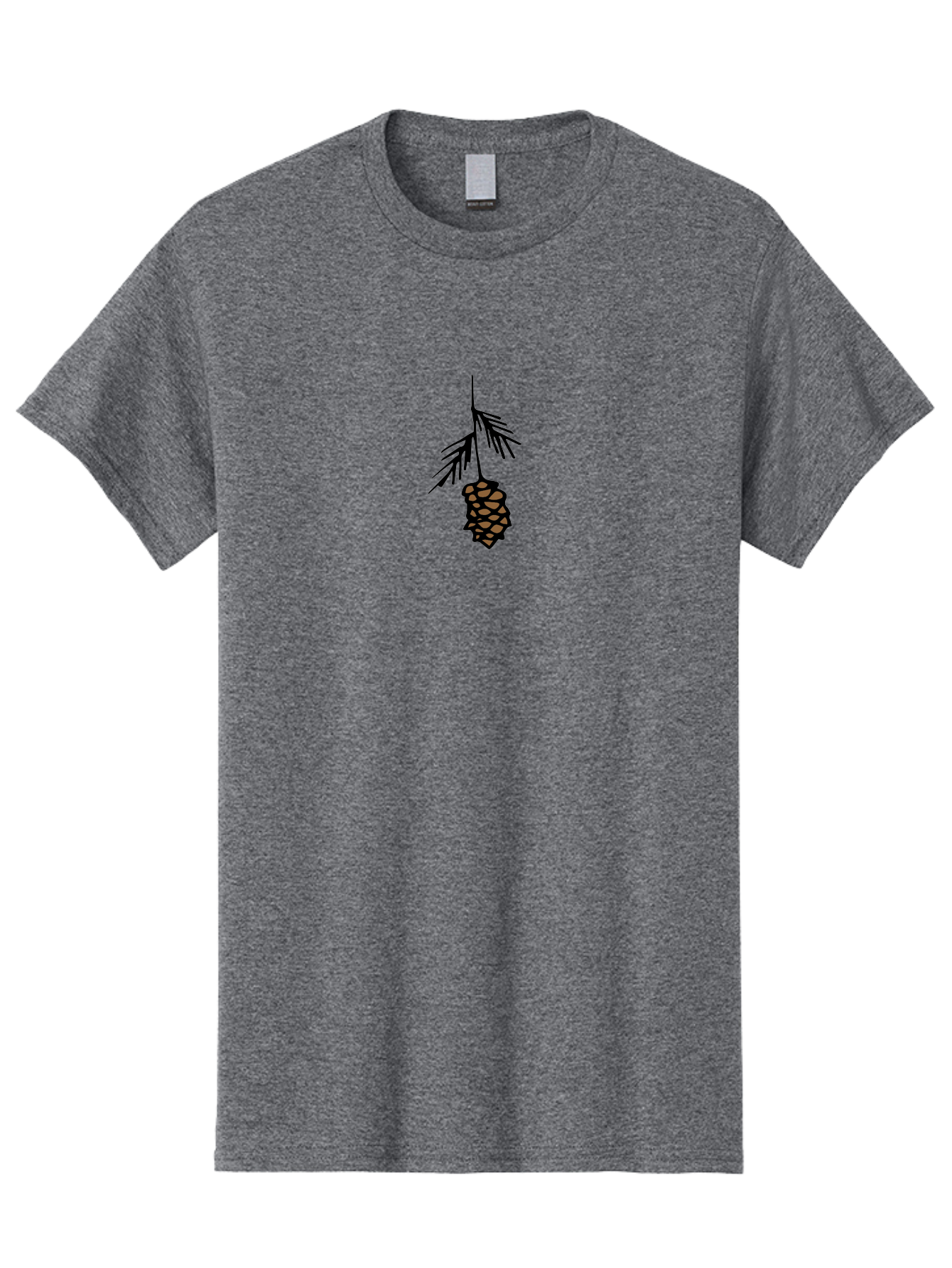 Pine-Cone Men'S Graphic Tee, 100% Cotton, Comfortable Casual Summer Wear, Machine Washable, Pine Cone, Evergreen Tree, Nature Illustration, Forest Elements, Botanical Art, Brown Pinecone, Black Outline, Simple Design, Natural Symbol Aab039