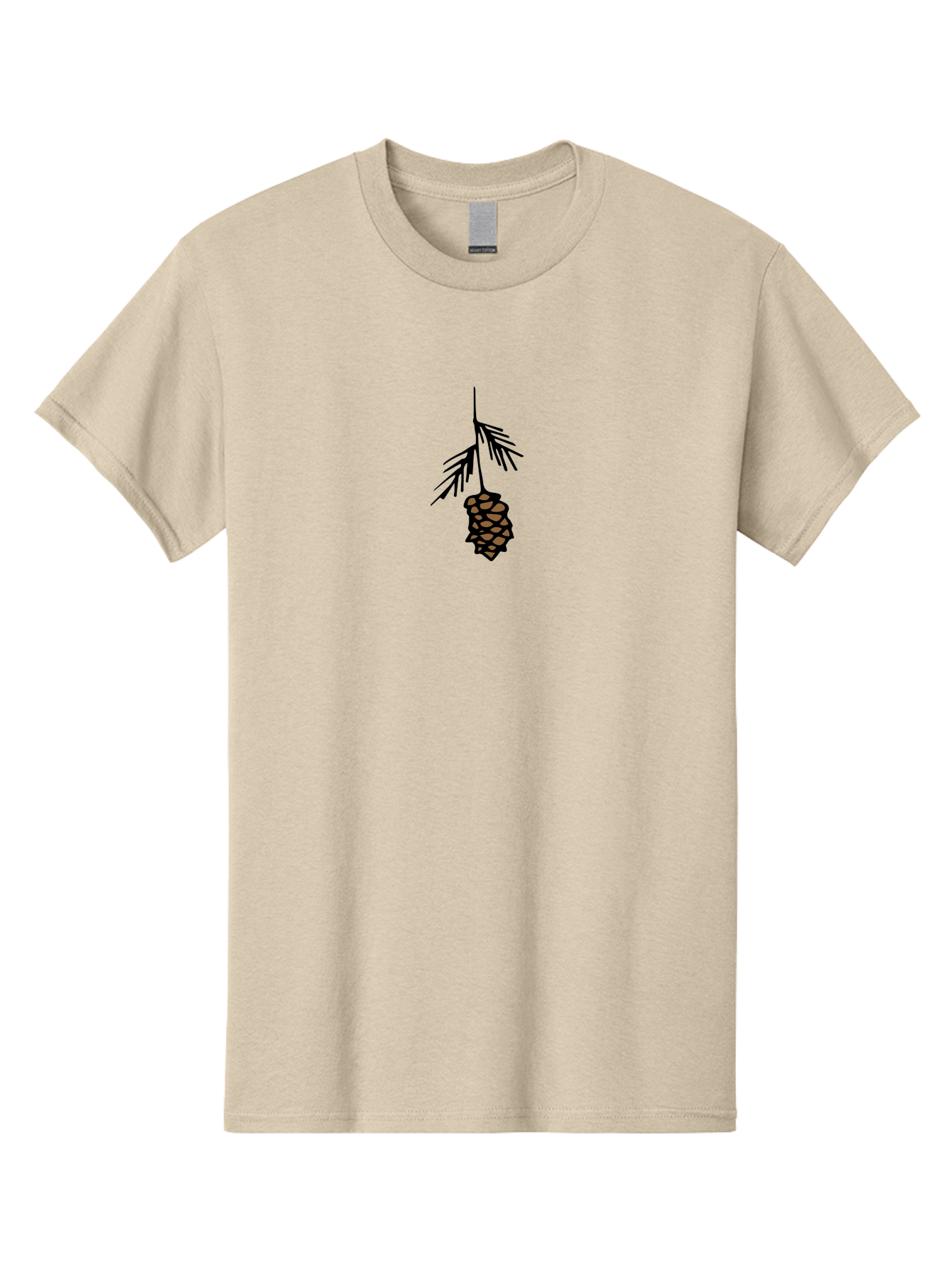 Pine-Cone Men'S Graphic Tee, 100% Cotton, Comfortable Casual Summer Wear, Machine Washable, Pine Cone, Evergreen Tree, Nature Illustration, Forest Elements, Botanical Art, Brown Pinecone, Black Outline, Simple Design, Natural Symbol Aab039