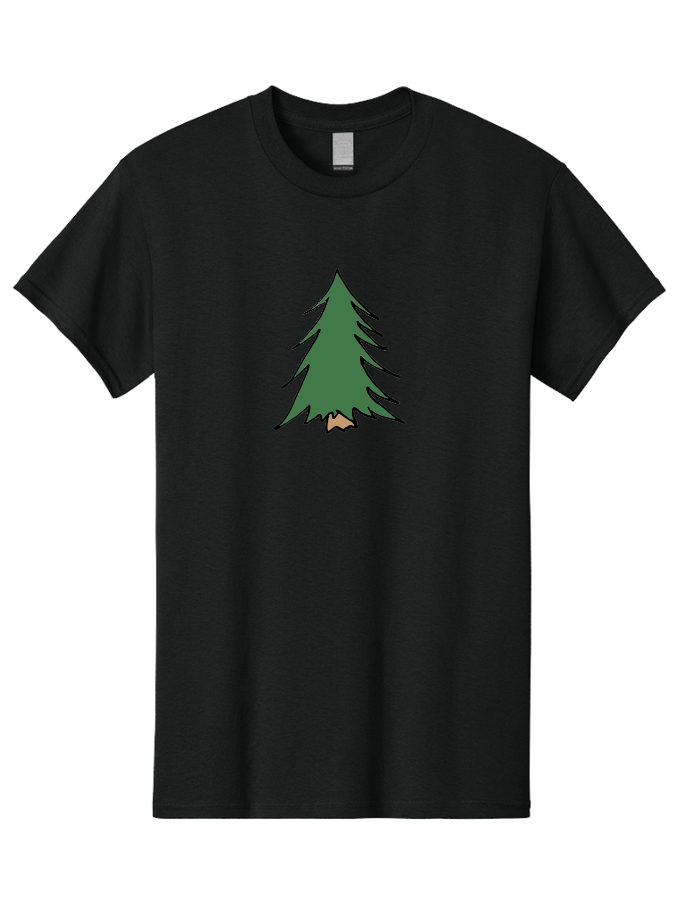 Pine-Tree-1 Men'S Graphic Tee, 100% Cotton, Comfortable Casual Summer Wear, Machine Washable, Evergreen Tree, Simple Design, Cartoon Style, Forest Illustration, Nature Graphic, Stylized Pine, Fir Tree, Minimalist Art Aab040