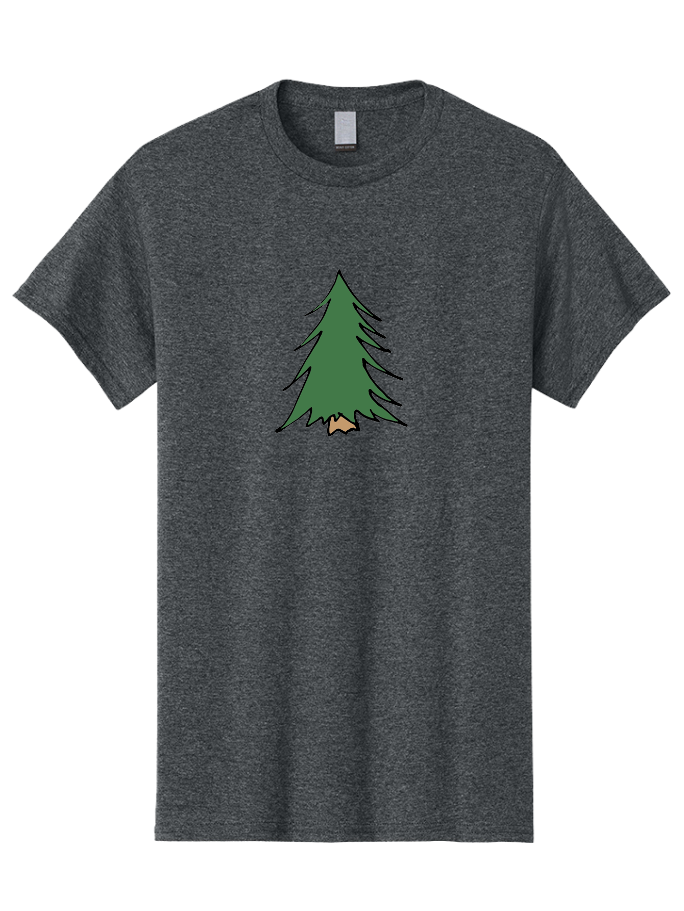 Pine-Tree-1 Men'S Graphic Tee, 100% Cotton, Comfortable Casual Summer Wear, Machine Washable, Evergreen Tree, Simple Design, Cartoon Style, Forest Illustration, Nature Graphic, Stylized Pine, Fir Tree, Minimalist Art Aab040