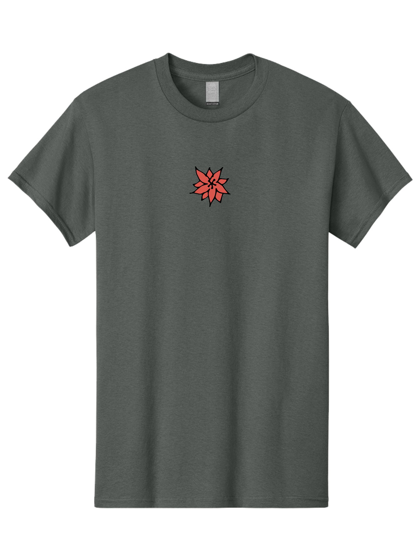 Poinsettia-1 Men'S Graphic Tee, 100% Cotton, Comfortable Casual Summer Wear, Machine Washable, Red Poinsettia Flower, Festive Holiday Decor, Christmas Flower, Holiday Decoration, Symbolic Plant, Winter Flowers, Botanical Illustration Aab046