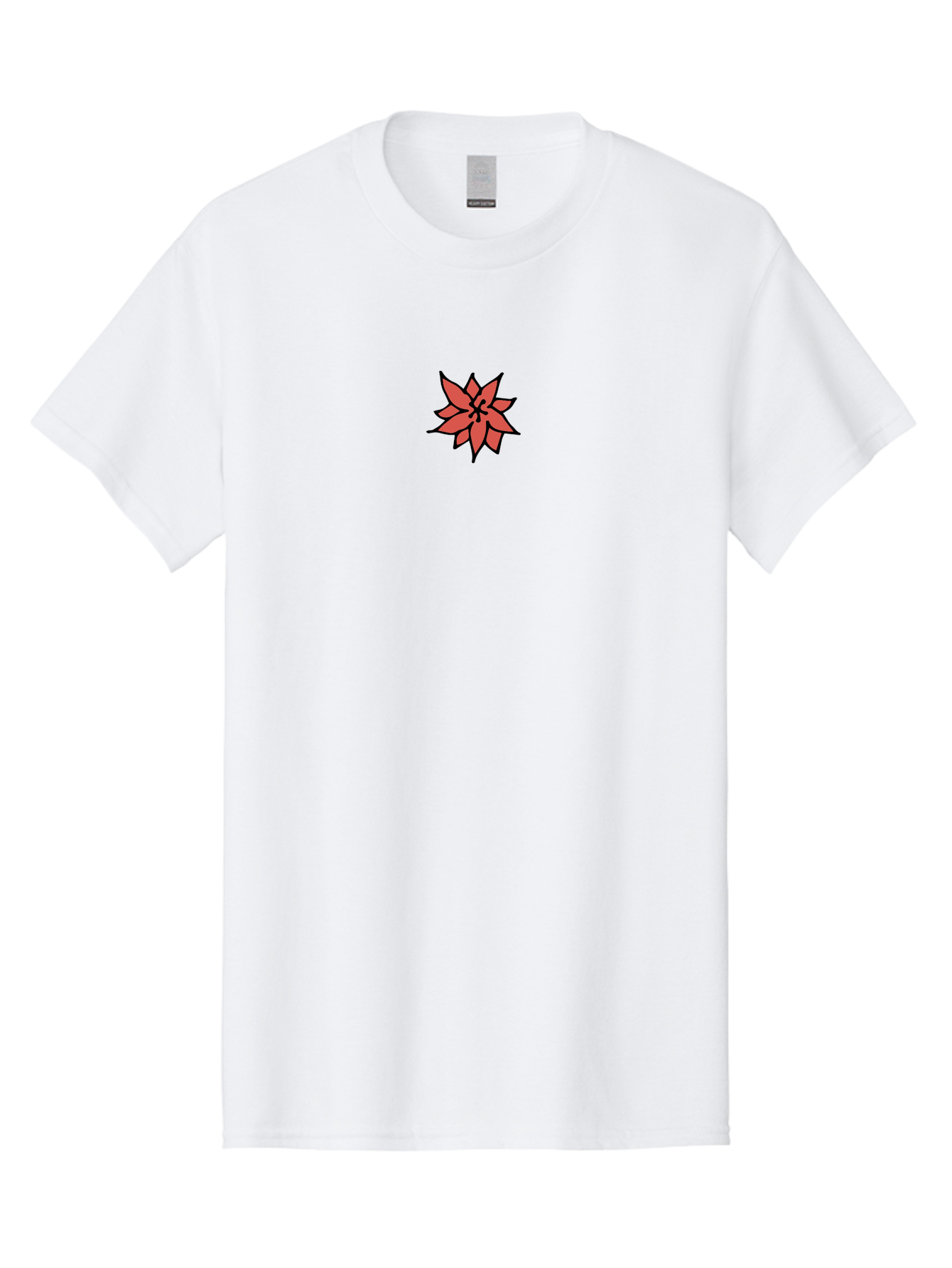 Poinsettia-1 Men'S Graphic Tee, 100% Cotton, Comfortable Casual Summer Wear, Machine Washable, Red Poinsettia Flower, Festive Holiday Decor, Christmas Flower, Holiday Decoration, Symbolic Plant, Winter Flowers, Botanical Illustration Aab046