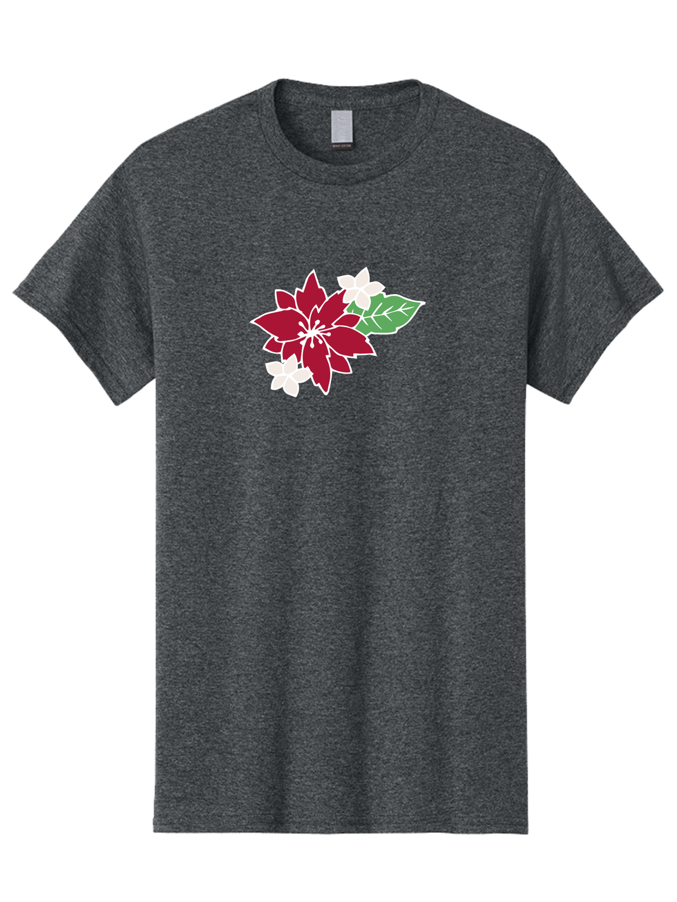 Poinsettia-3 Men'S Graphic Tee, 100% Cotton, Comfortable Casual Summer Wear, Machine Washable, Poinsettia Flowers, Red And White Blooms, Festive Holiday Decor, Christmas Flowers, Floral Arrangements, Winter Flowers Aab048
