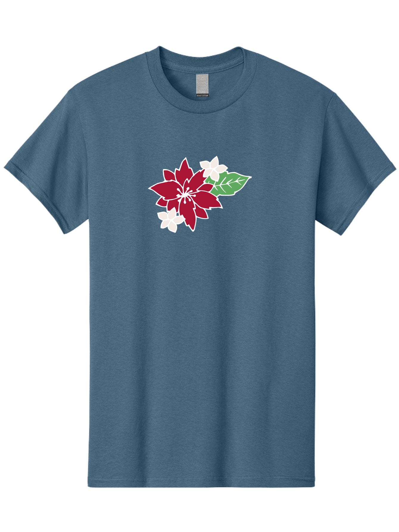 Poinsettia-3 Men'S Graphic Tee, 100% Cotton, Comfortable Casual Summer Wear, Machine Washable, Poinsettia Flowers, Red And White Blooms, Festive Holiday Decor, Christmas Flowers, Floral Arrangements, Winter Flowers Aab048