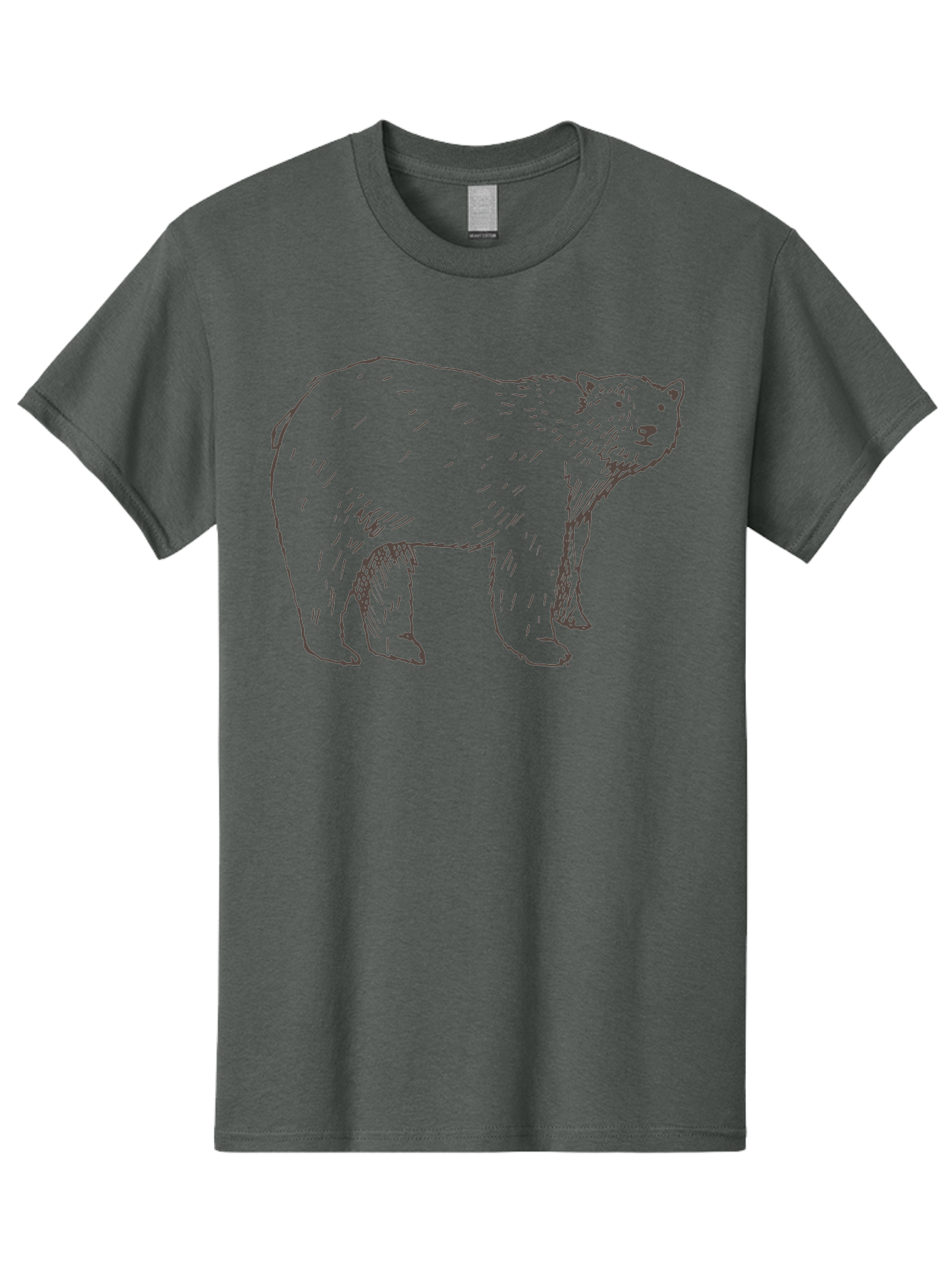 Polar-Bear Men'S Graphic Tee, 100% Cotton, Comfortable Casual Summer Wear, Machine Washable, Illustrated Bear, Wildlife Art, Hand Drawn Animal, Simple Line Art, Bear Portrait, Wild Animal Illustration, Minimalist Design Aab053