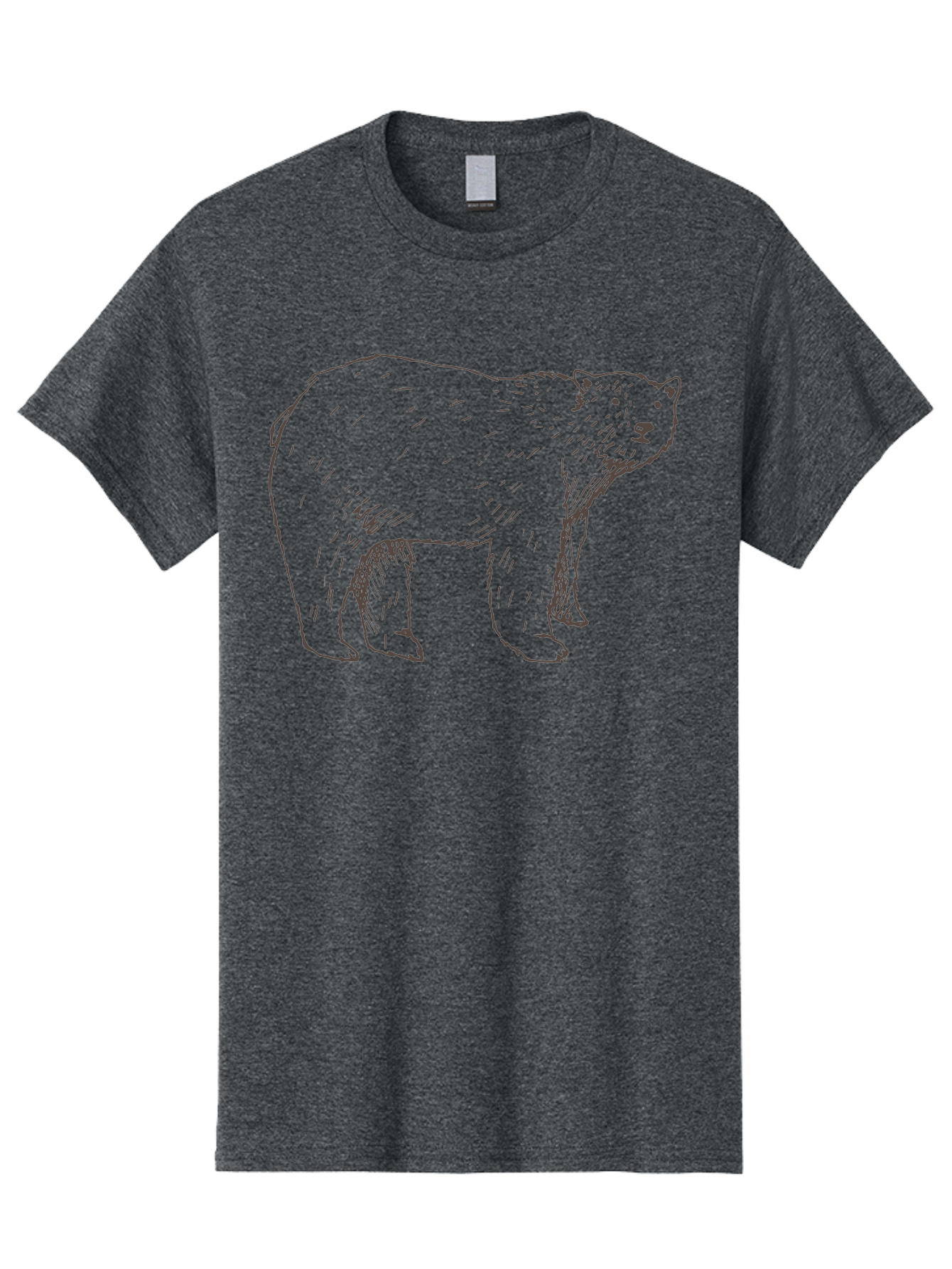 Polar-Bear Men'S Graphic Tee, 100% Cotton, Comfortable Casual Summer Wear, Machine Washable, Illustrated Bear, Wildlife Art, Hand Drawn Animal, Simple Line Art, Bear Portrait, Wild Animal Illustration, Minimalist Design Aab053