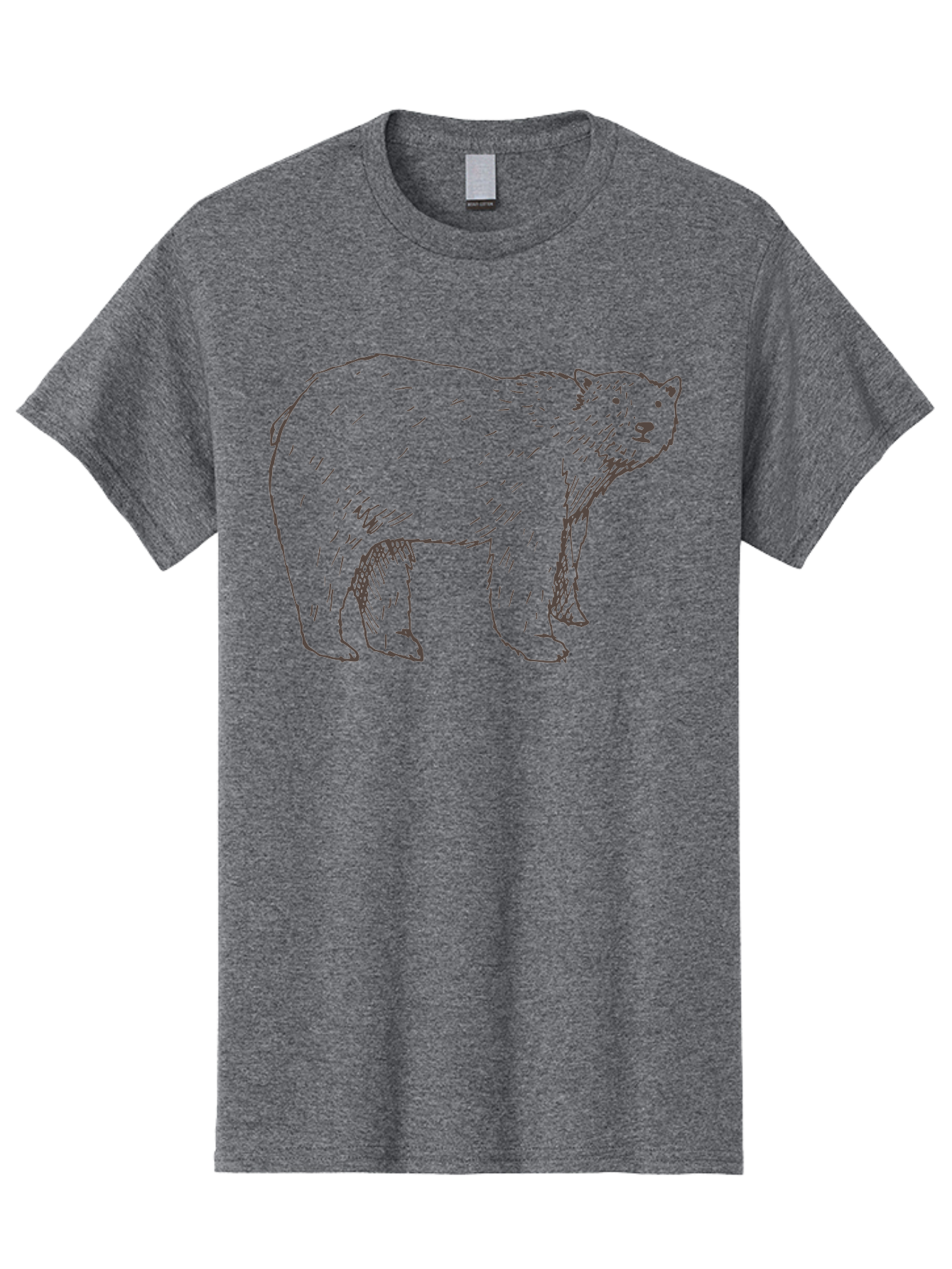 Polar-Bear Men'S Graphic Tee, 100% Cotton, Comfortable Casual Summer Wear, Machine Washable, Illustrated Bear, Wildlife Art, Hand Drawn Animal, Simple Line Art, Bear Portrait, Wild Animal Illustration, Minimalist Design Aab053