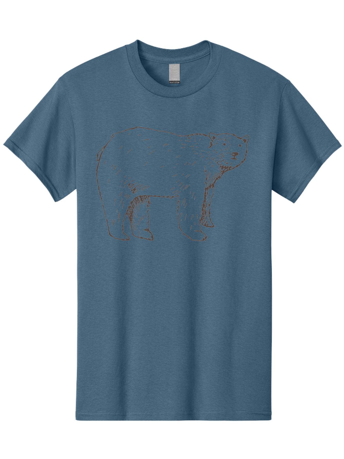 Polar-Bear Men'S Graphic Tee, 100% Cotton, Comfortable Casual Summer Wear, Machine Washable, Illustrated Bear, Wildlife Art, Hand Drawn Animal, Simple Line Art, Bear Portrait, Wild Animal Illustration, Minimalist Design Aab053