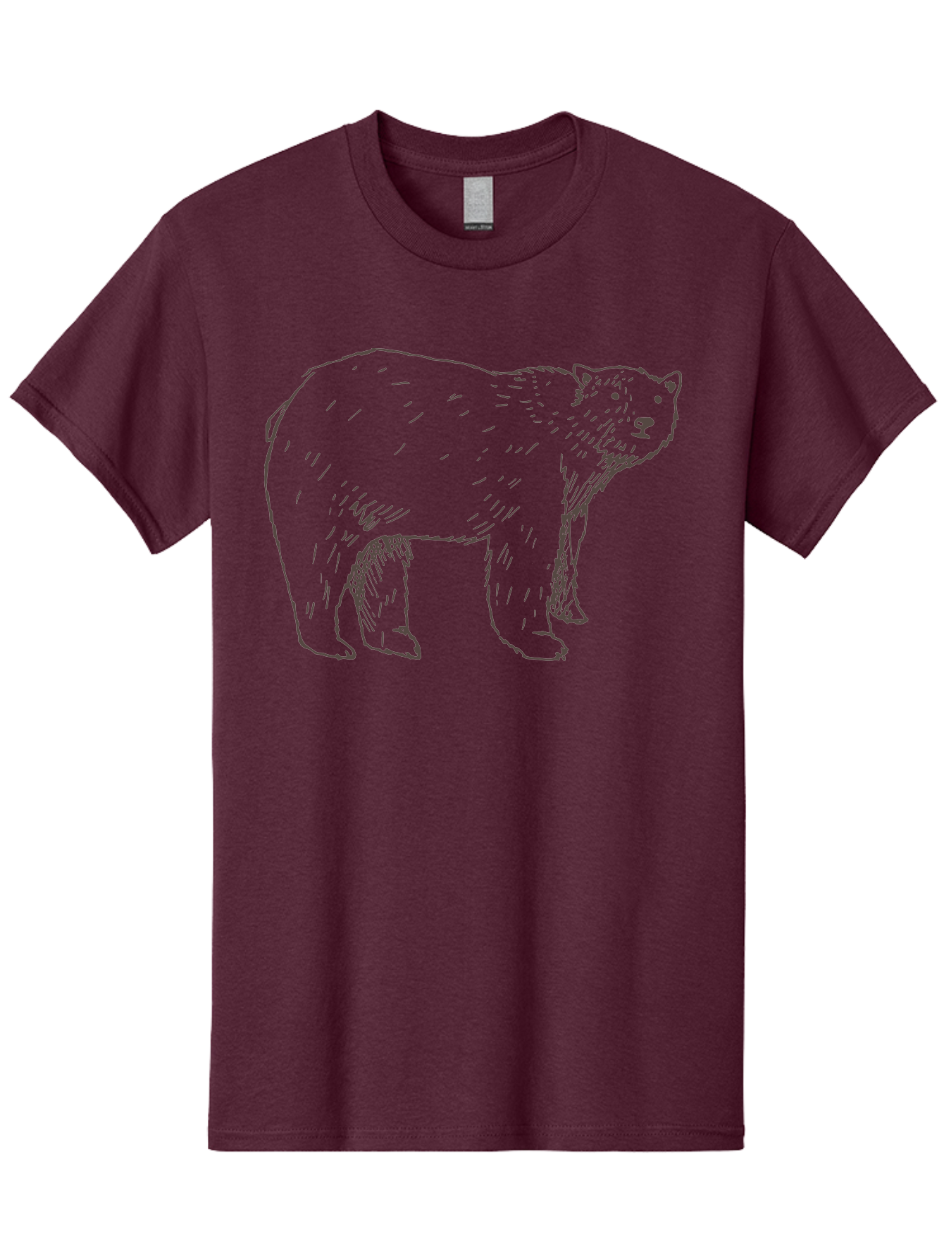 Polar-Bear Men'S Graphic Tee, 100% Cotton, Comfortable Casual Summer Wear, Machine Washable, Illustrated Bear, Wildlife Art, Hand Drawn Animal, Simple Line Art, Bear Portrait, Wild Animal Illustration, Minimalist Design Aab053