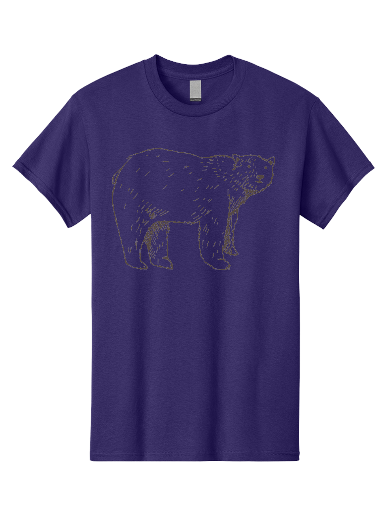 Polar-Bear Men'S Graphic Tee, 100% Cotton, Comfortable Casual Summer Wear, Machine Washable, Illustrated Bear, Wildlife Art, Hand Drawn Animal, Simple Line Art, Bear Portrait, Wild Animal Illustration, Minimalist Design Aab053