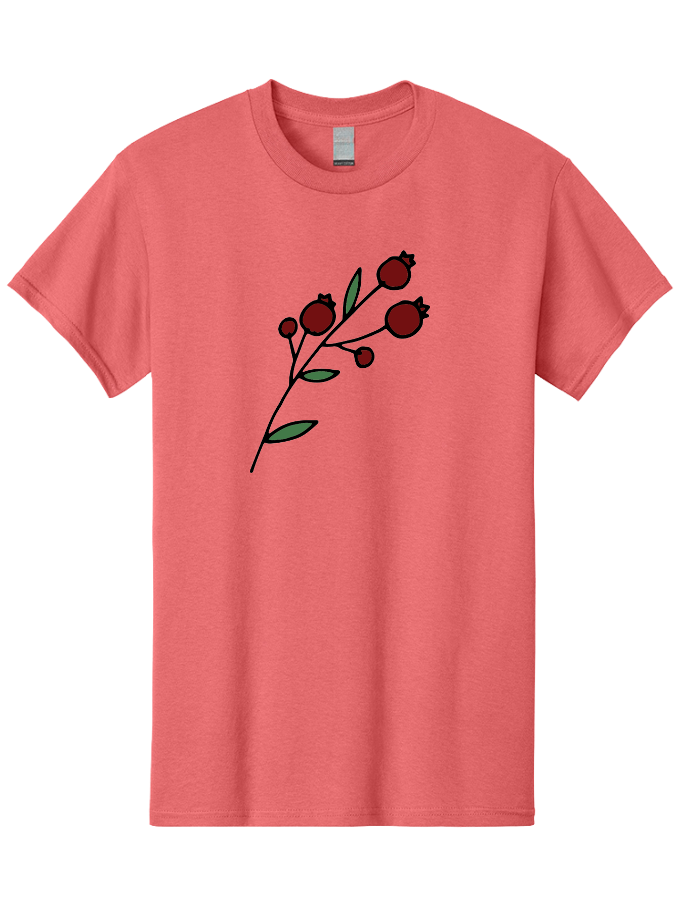 Pomegranate Men'S Graphic Tee, 100% Cotton, Comfortable Casual Summer Wear, Machine Washable, Poppies, Red Flowers, Simple Illustration, Floral Design, Minimalist Art, Cartoon Style, Poppy Flowers, Botanical Illustration, Red Poppies Aab054