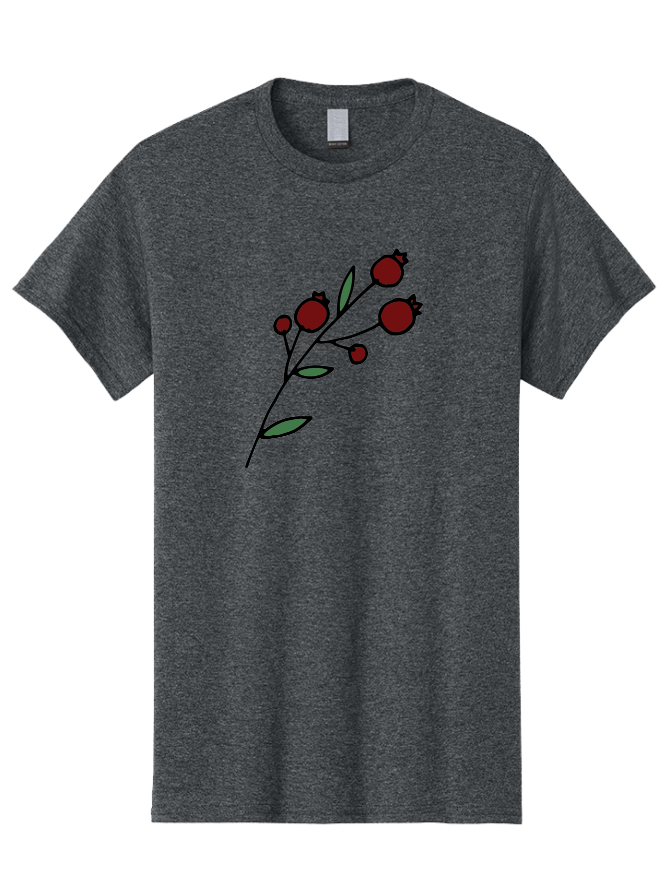 Pomegranate Men'S Graphic Tee, 100% Cotton, Comfortable Casual Summer Wear, Machine Washable, Poppies, Red Flowers, Simple Illustration, Floral Design, Minimalist Art, Cartoon Style, Poppy Flowers, Botanical Illustration, Red Poppies Aab054