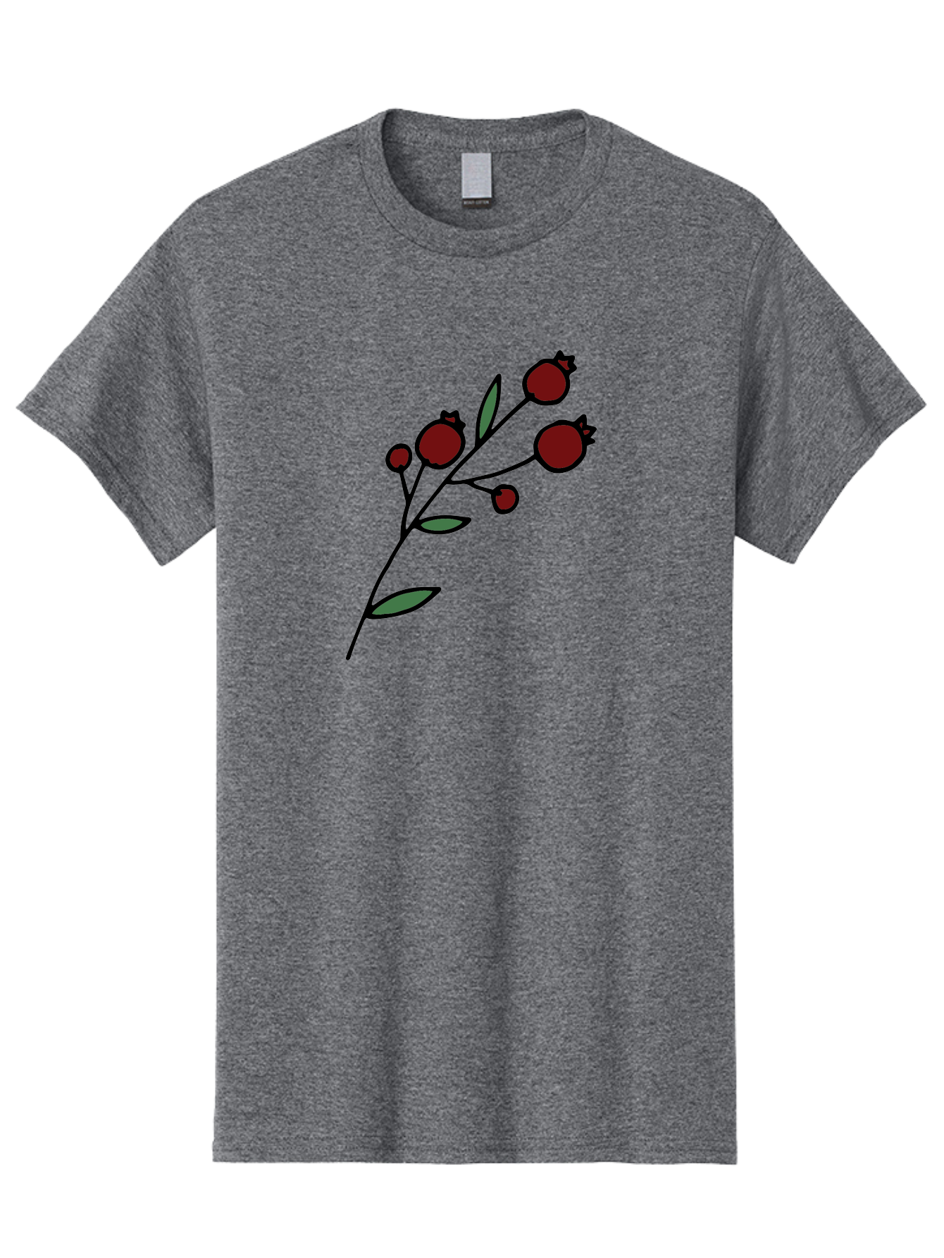 Pomegranate Men'S Graphic Tee, 100% Cotton, Comfortable Casual Summer Wear, Machine Washable, Poppies, Red Flowers, Simple Illustration, Floral Design, Minimalist Art, Cartoon Style, Poppy Flowers, Botanical Illustration, Red Poppies Aab054