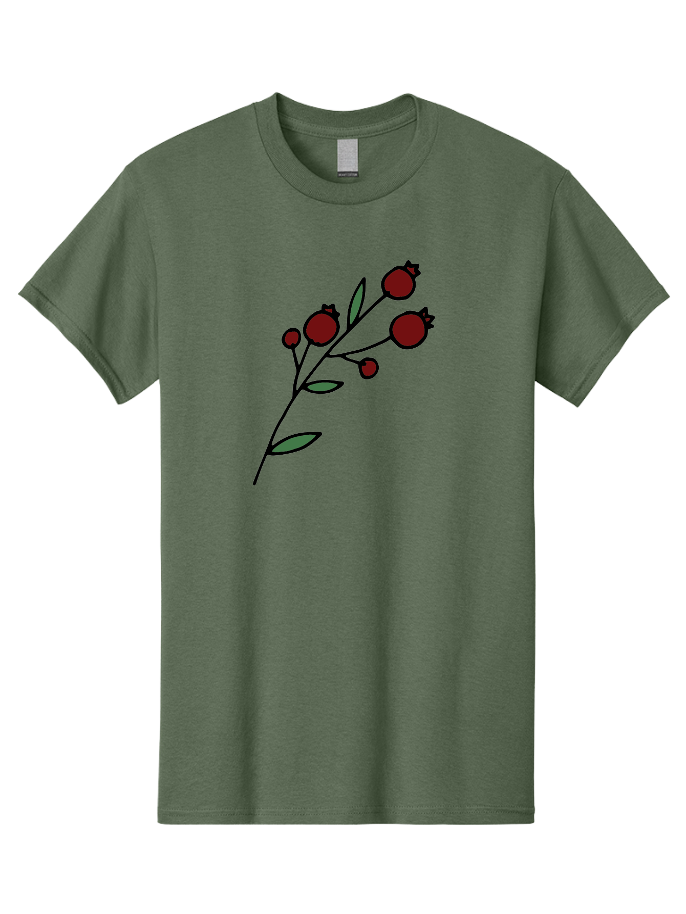 Pomegranate Men'S Graphic Tee, 100% Cotton, Comfortable Casual Summer Wear, Machine Washable, Poppies, Red Flowers, Simple Illustration, Floral Design, Minimalist Art, Cartoon Style, Poppy Flowers, Botanical Illustration, Red Poppies Aab054