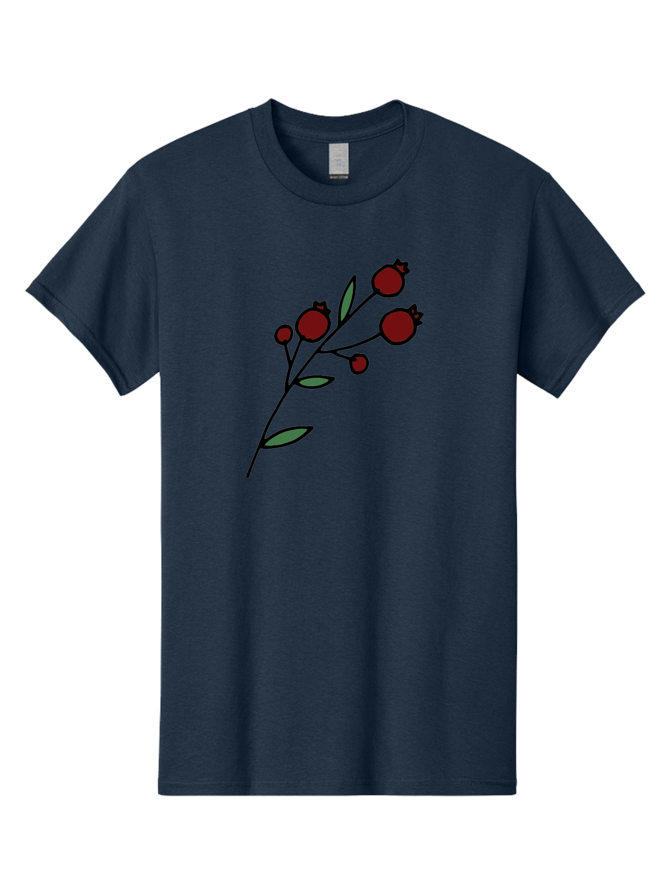 Pomegranate Men'S Graphic Tee, 100% Cotton, Comfortable Casual Summer Wear, Machine Washable, Poppies, Red Flowers, Simple Illustration, Floral Design, Minimalist Art, Cartoon Style, Poppy Flowers, Botanical Illustration, Red Poppies Aab054