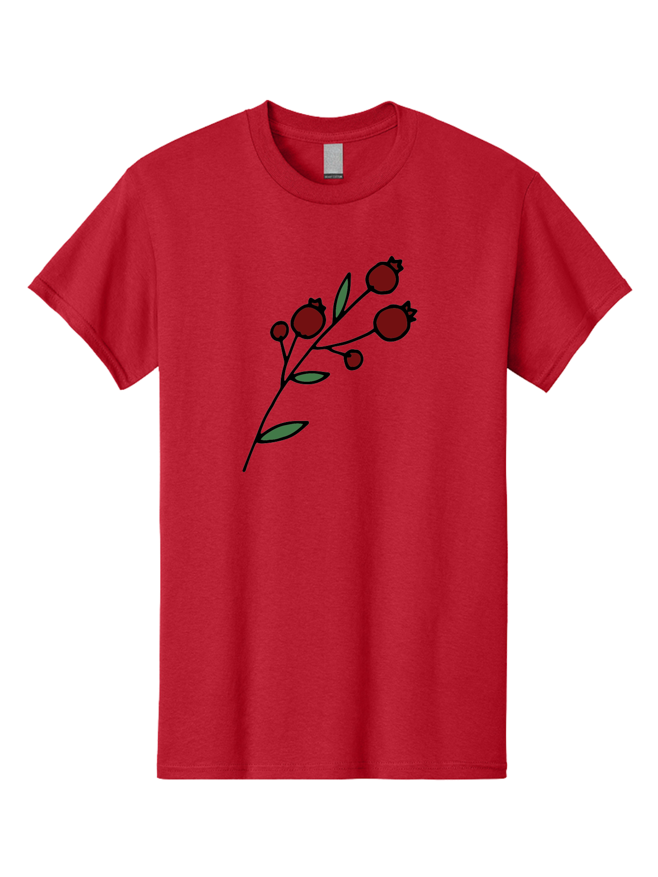 Pomegranate Men'S Graphic Tee, 100% Cotton, Comfortable Casual Summer Wear, Machine Washable, Poppies, Red Flowers, Simple Illustration, Floral Design, Minimalist Art, Cartoon Style, Poppy Flowers, Botanical Illustration, Red Poppies Aab054