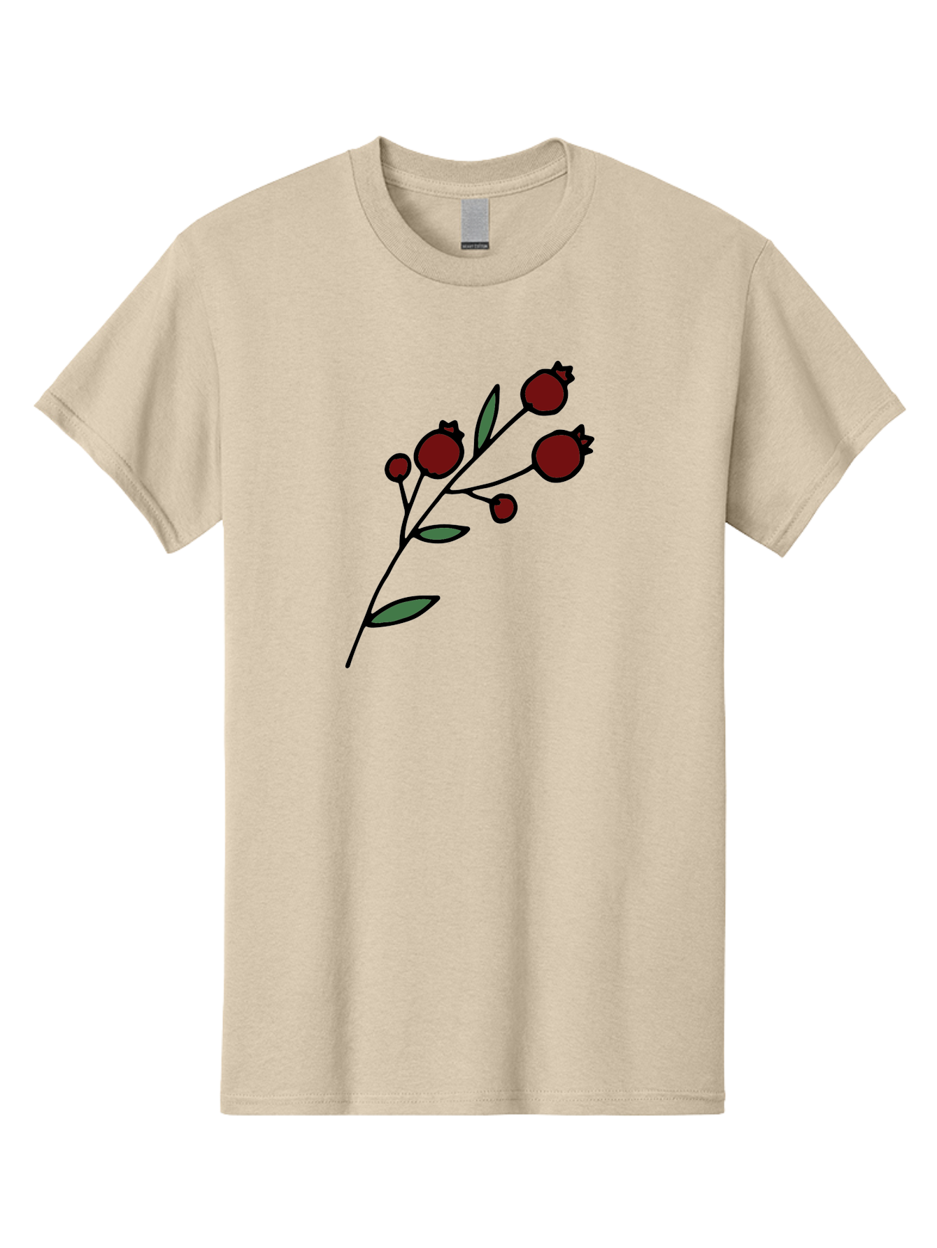 Pomegranate Men'S Graphic Tee, 100% Cotton, Comfortable Casual Summer Wear, Machine Washable, Poppies, Red Flowers, Simple Illustration, Floral Design, Minimalist Art, Cartoon Style, Poppy Flowers, Botanical Illustration, Red Poppies Aab054