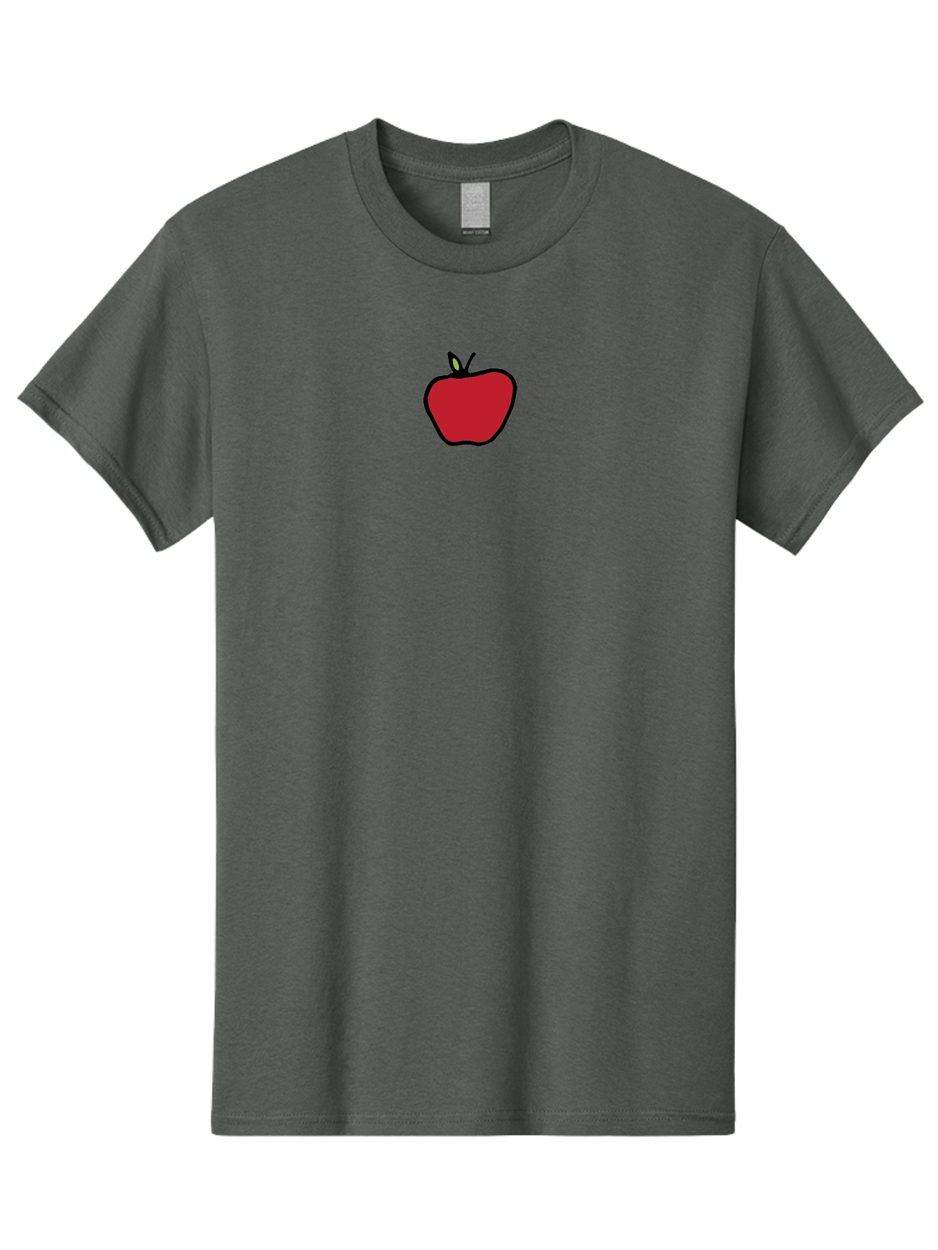 Red-Apple Men'S Graphic Tee, 100% Cotton, Comfortable Casual Summer Wear, Machine Washable, Red Apple, Simple Drawing, Bold Lines, Cartoon Style, Fruit Illustration, Minimalist Design, Digital Art, Apple Graphic Aab063